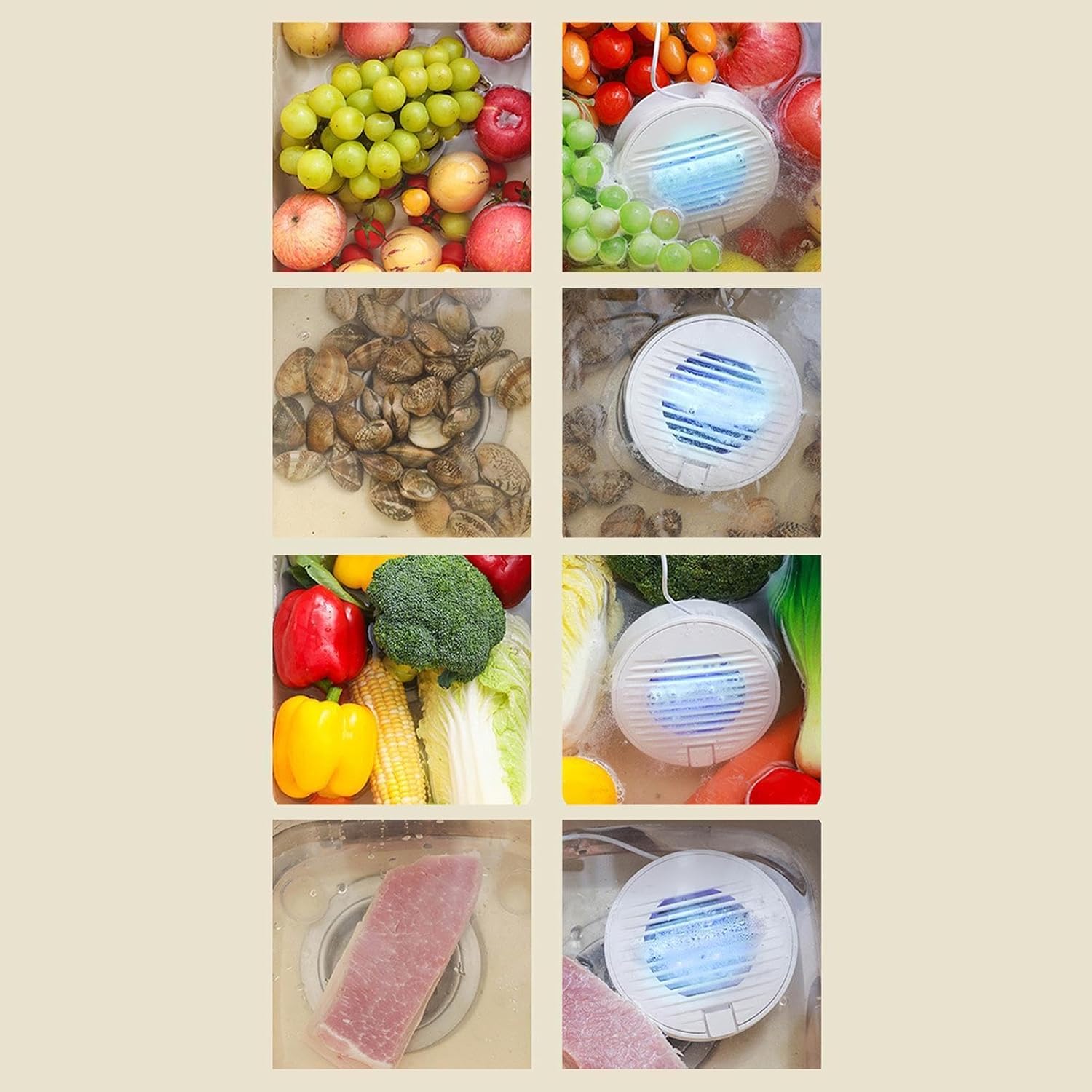 Vegetable Cleaner Device - USB Powered Deep Cleaning - Small Fruit and Vegetable Washer - for Produce Lettuce Berry Meat Food Grain Home Kitchen Sink Camping