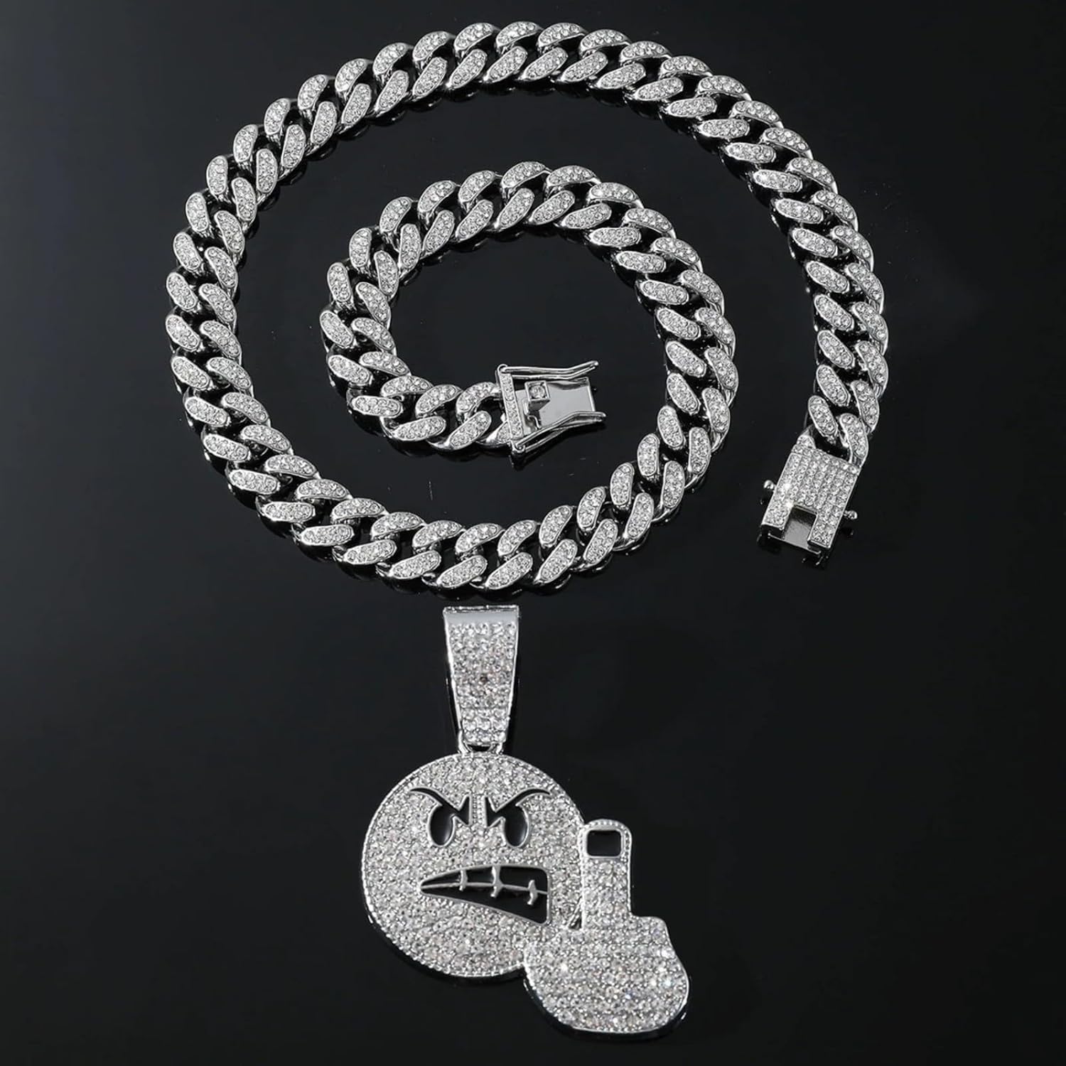 EDINGM Miami Cuban Link Chain for Men, Gold/Silver Plated Diamond Necklace, Iced Out Hip Hop Jewelry Gift - Image 2