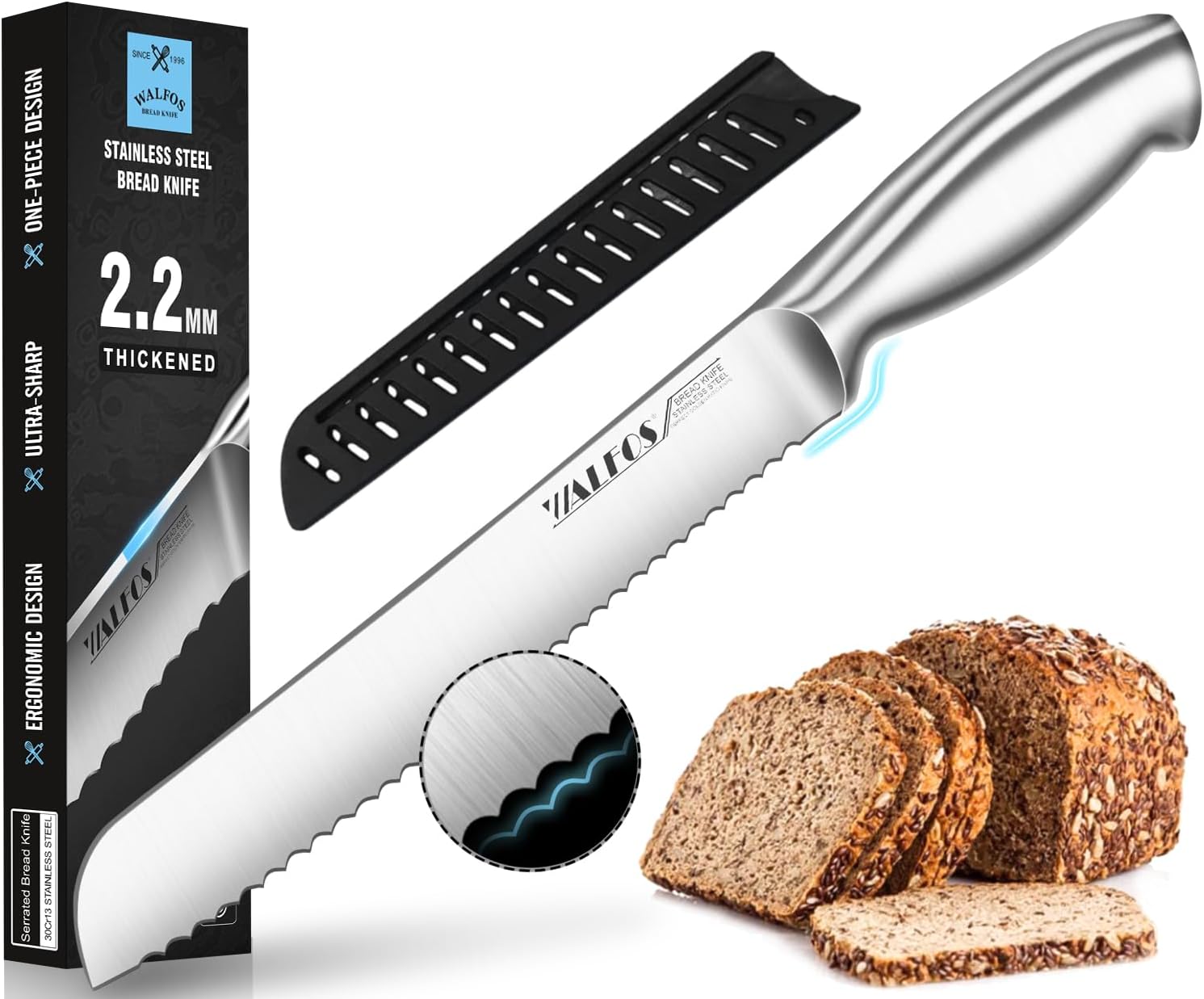 Stainless Steel Serrated Bread Slice Knife