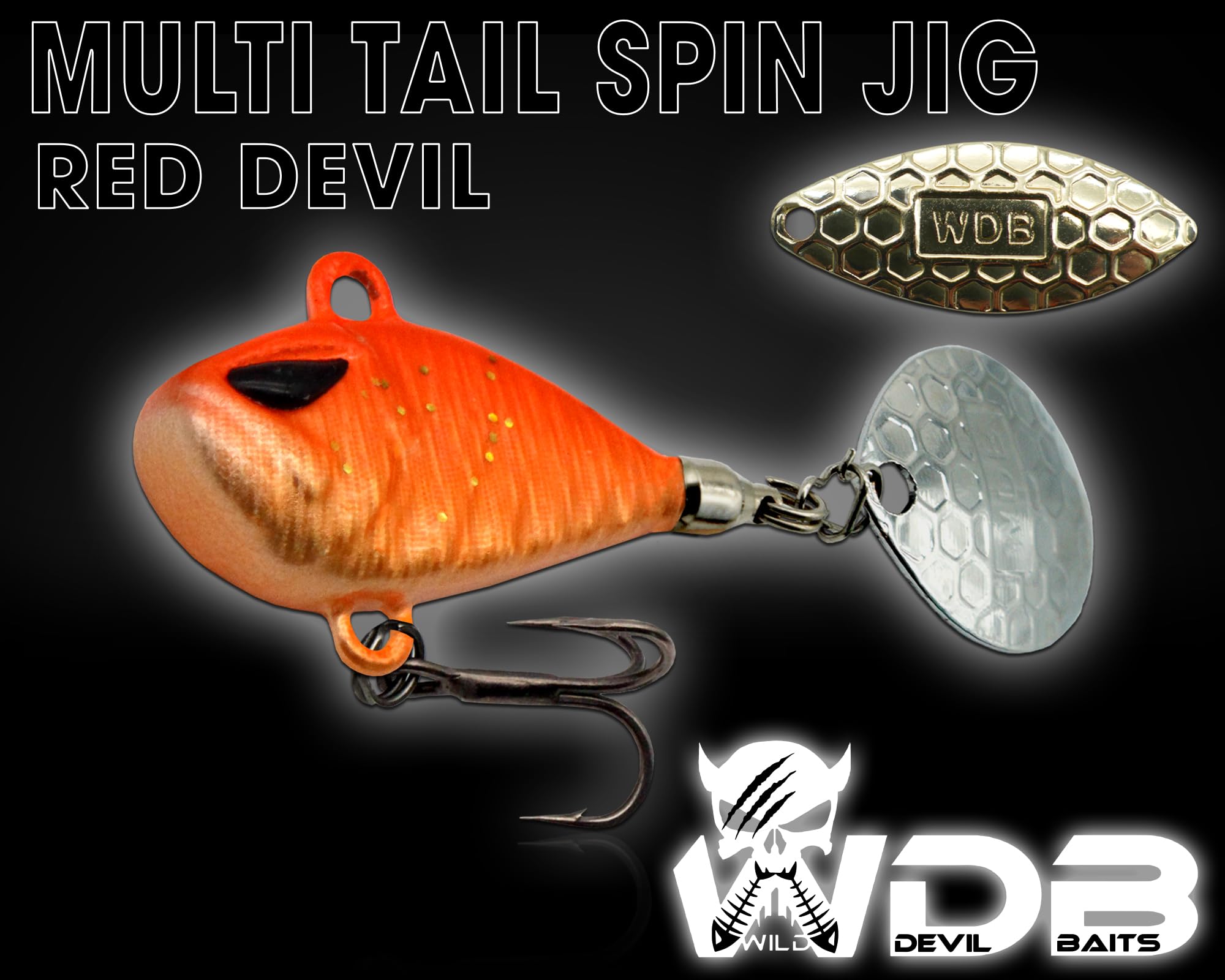 Wild Devil Baits Multi Tail Spin Jig Spinner - Esca artificiale da pesca