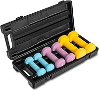 Yes4All Neoprene Coated Hex Dumbbell Set with Rack - Anti-Slip, Anti-Roll, Multiple Weights for Home Workouts