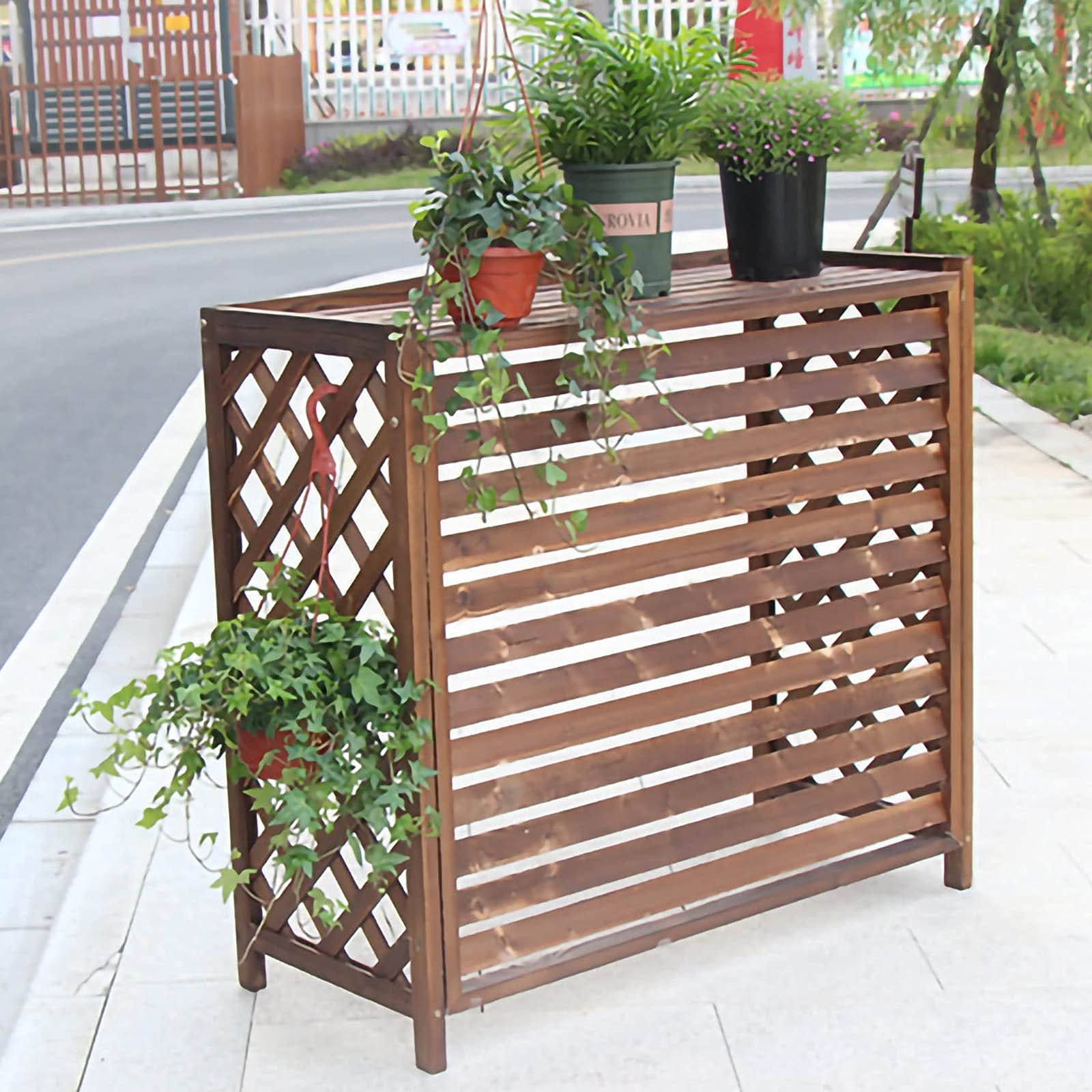Couverture de climatisation en bois massif 105x47x80 cm pour extérieur