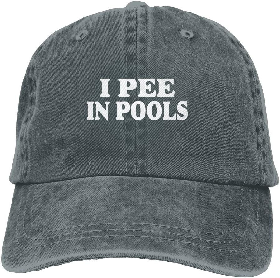 I Pee in Pools Washed Retro Adjustable Jeans Caps Sport Hat for Male Female