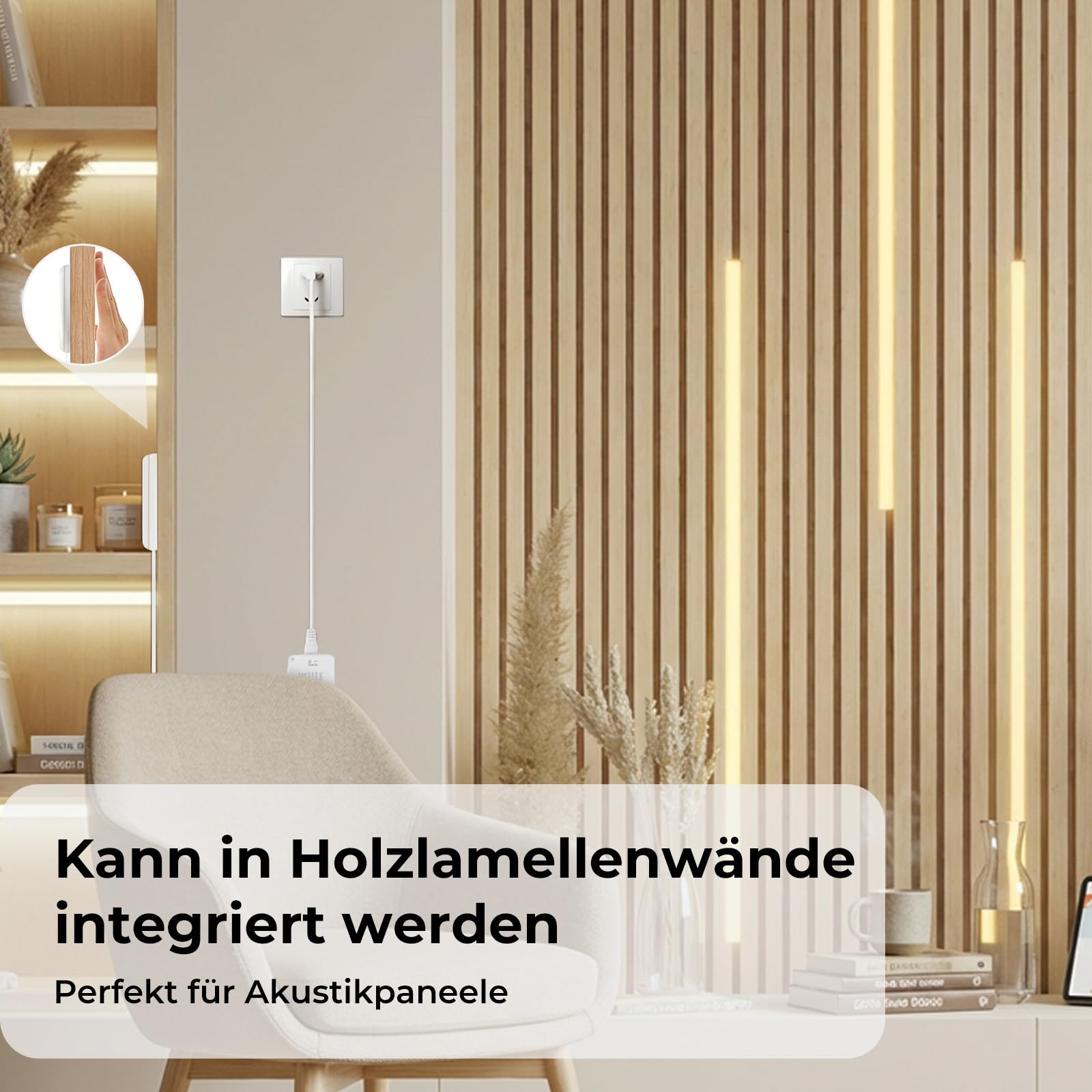 6 x 1M COB LED Strip Set Dimmbar mit Touch-Steuerung für Akustikpaneele, Vitrinen, Kleiderschränke, Küchen, Weinschränke, Regale und mehr, 3000K
