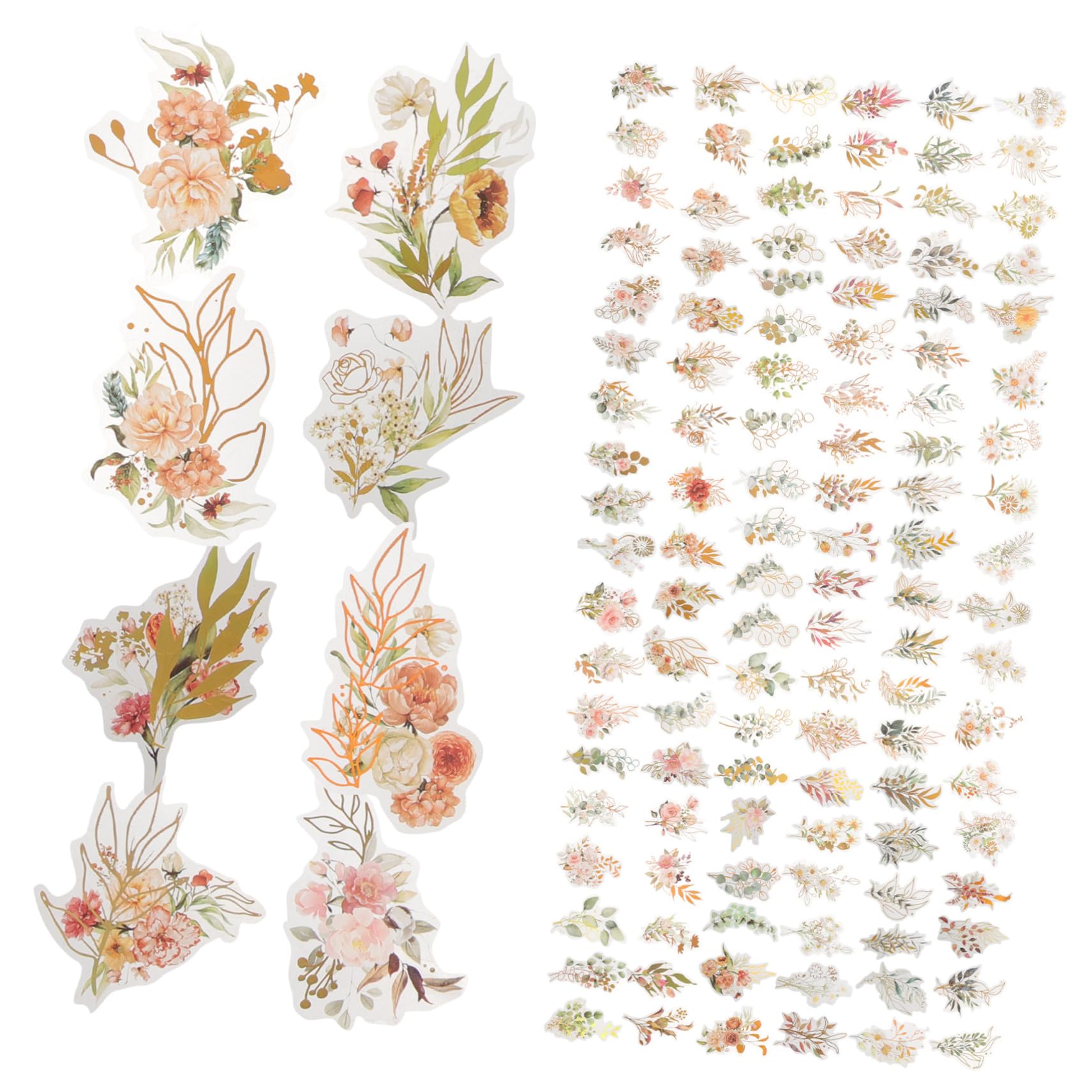 HOMSFOU 4 Set Adesivi Decorativi Per Scrapbooking Con Piante Olografici Adesivi Autoadesivi Per Journaling Fai Da Te Album Fotografici E Decorazioni Stili Misti E Unici 240 Pezzi * 4