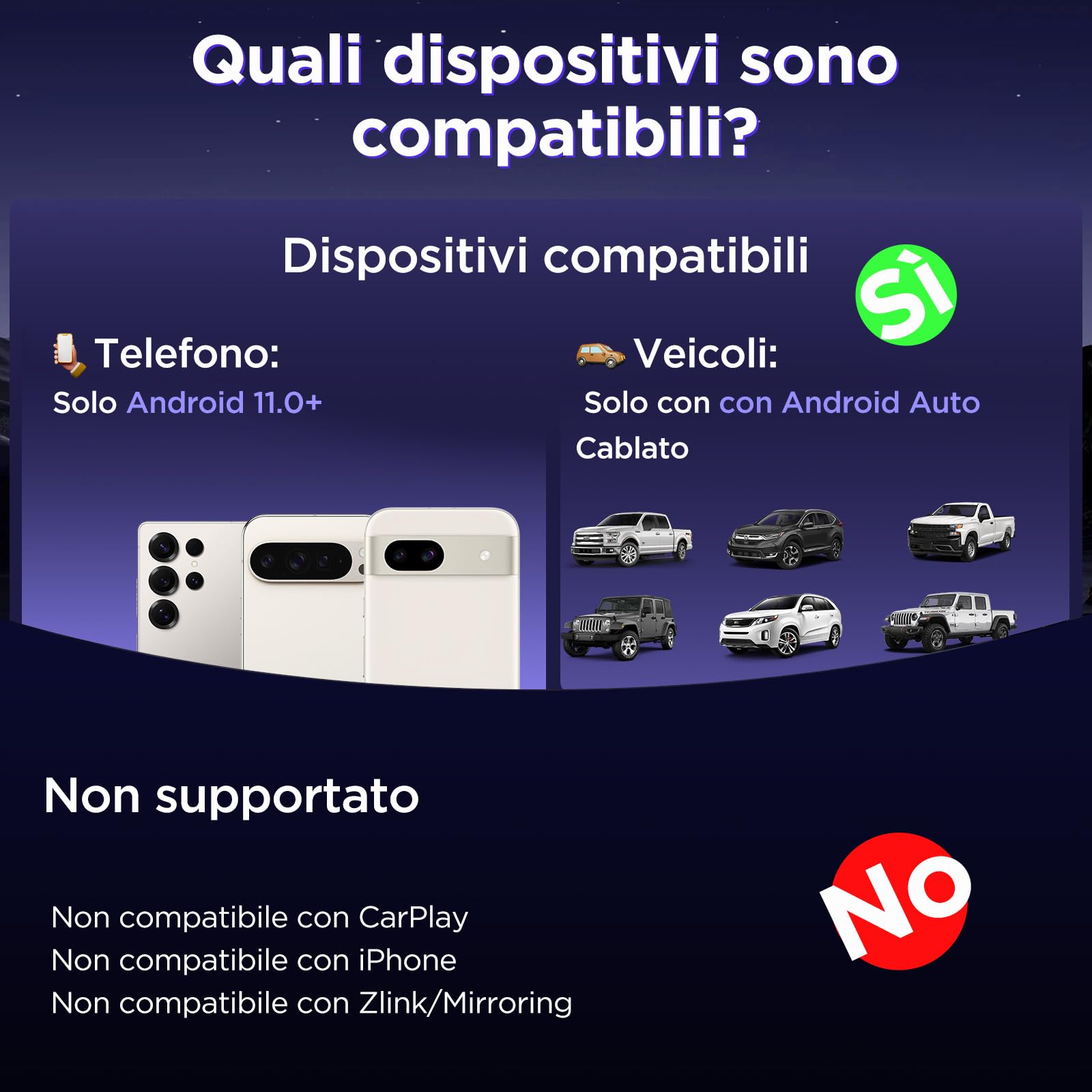 MSXTTLY Adattatore Wireless Android Auto – U2AC-L9 2026 Trasforma Android Auto Cablato in Wireless per Autoradio, Compatibile con Android 11+, USB-C/USB-A, Wi-Fi 5 GHz, Nero