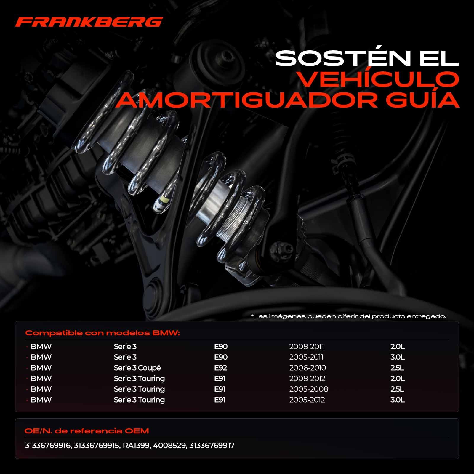 Frankberg 2x Muelles de Suspensión Eje delantero Compatible con Serie 3 E90 320d xDrive 330d xDrive 330xd 335i xDrive 335xi 2.0L-3.0L 2005-2011 Serie 3 Coupé E92 325xi Replace# 31336769916