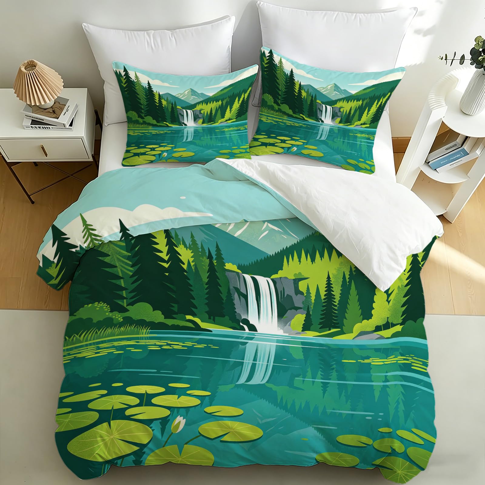 Housse de couette 200x200 microfibre parure de lit 3D imprimée paysage O.333
