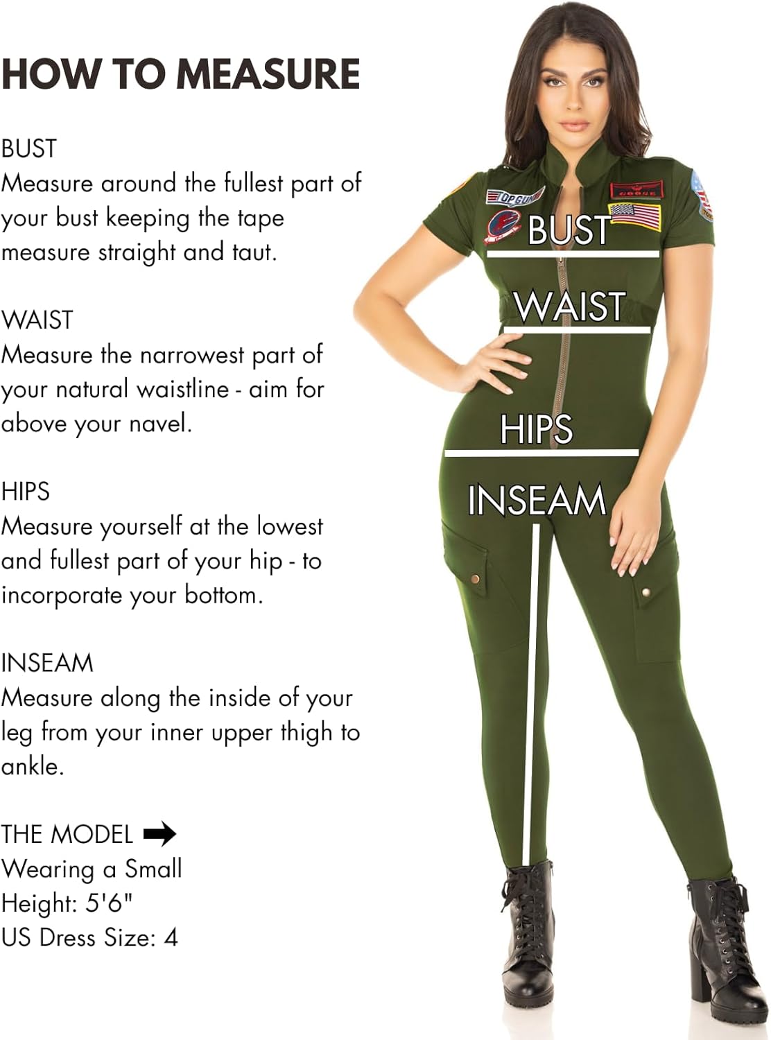 Leg Avenue Top Gun Costume Women Flight Suit with Interchangeable Name - Image 6