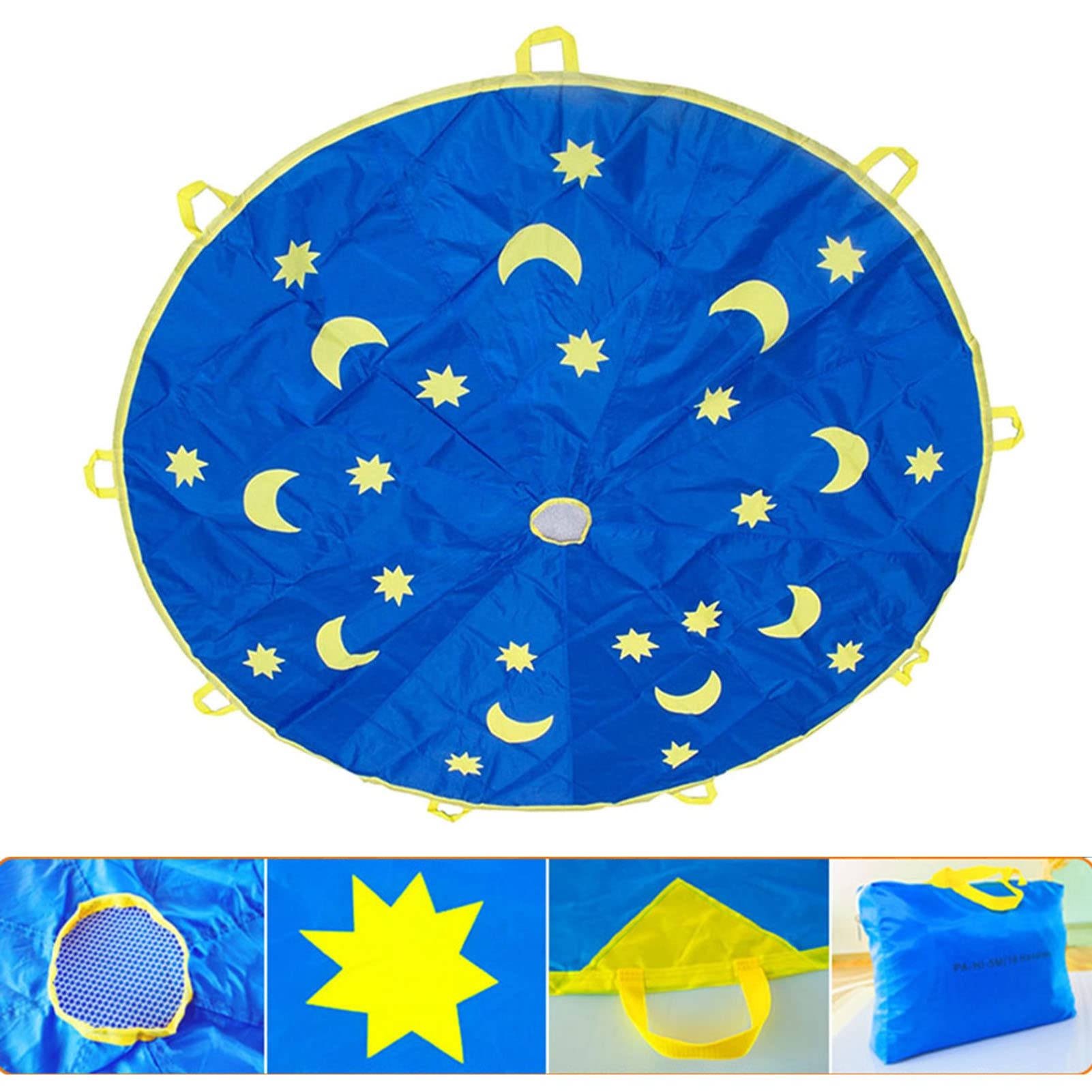 Parapluie Arc-en-Ciel de Sport en Plein air pour Enfants de 1,8 m Sac de Saut pour Enfants Parachute Ballute Parfait pour Nouer des Liens avec Les Enfants Améliorer