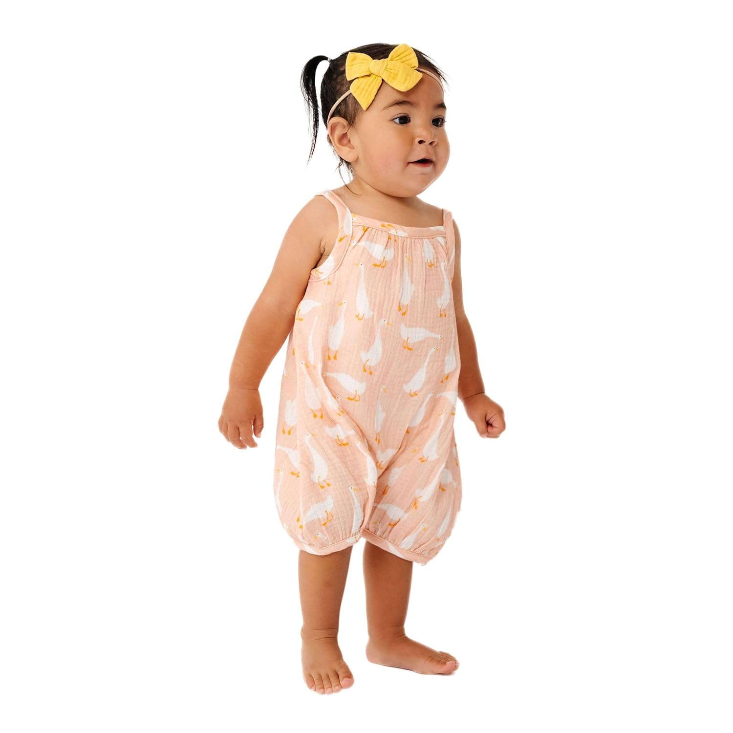 Copper Pearl Baby Bubble Romper: Premium Cotton Summer Romper for Babies and Toddlers, Soft, Breezy, Gender Neutral Baby Clothes – Easy-On Baby Romper for Quick Changes, Goosie, 6-12m