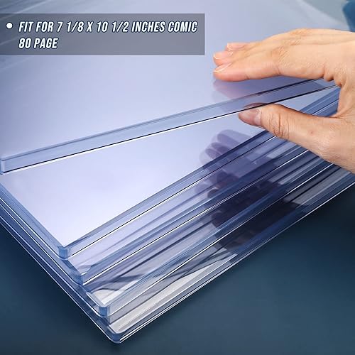 Miniatura 7 de Juego de vitrinas de cómics, incluye fundas para cómics y caballetes de plástico transparente, protectores de revistas de 7.6 x 10.7 pulgadas para