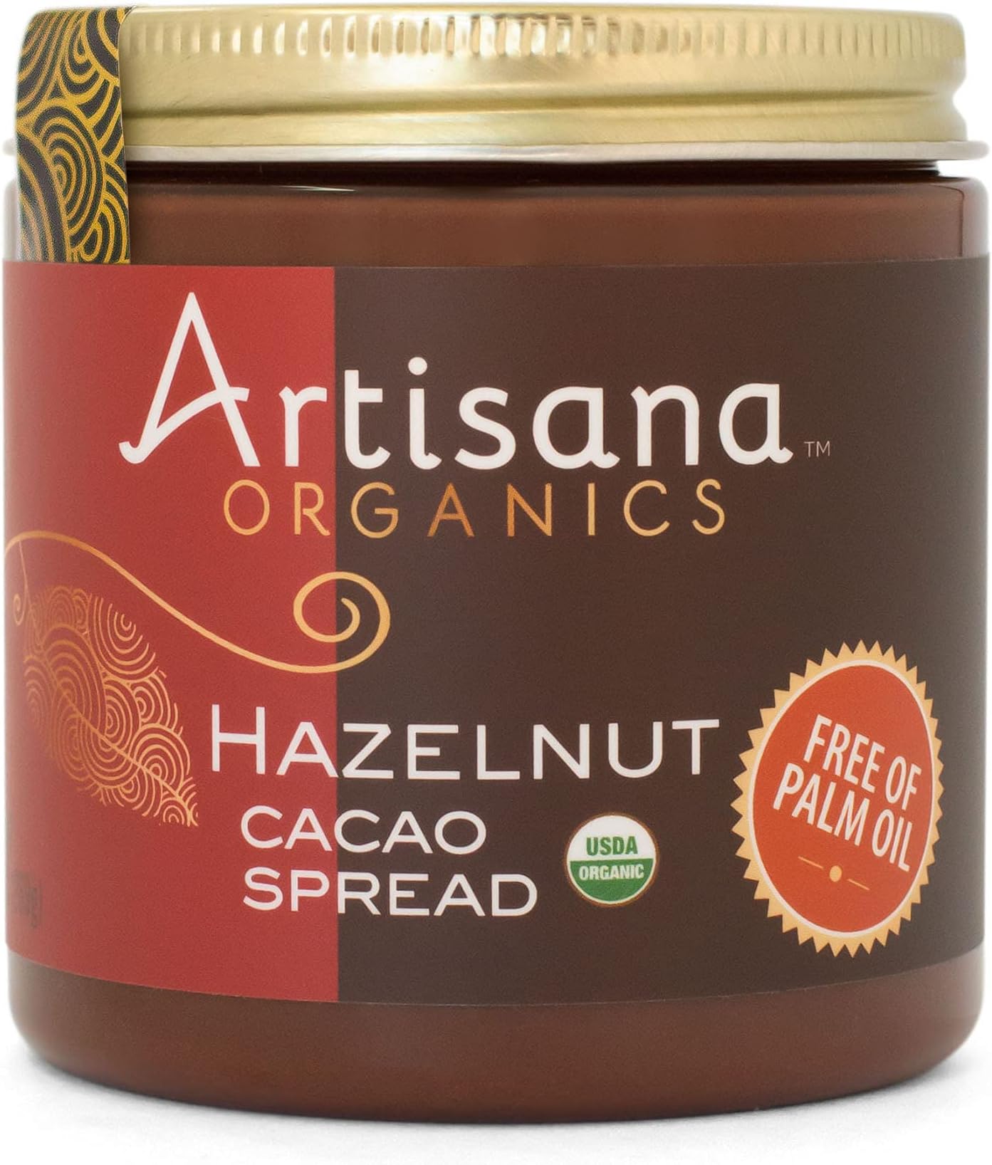 Artisana Organics Hazelnut Cacao Spread, 9.5 oz | USDA Organic, No Palm Oil, Sweetened with Coconut Sugar