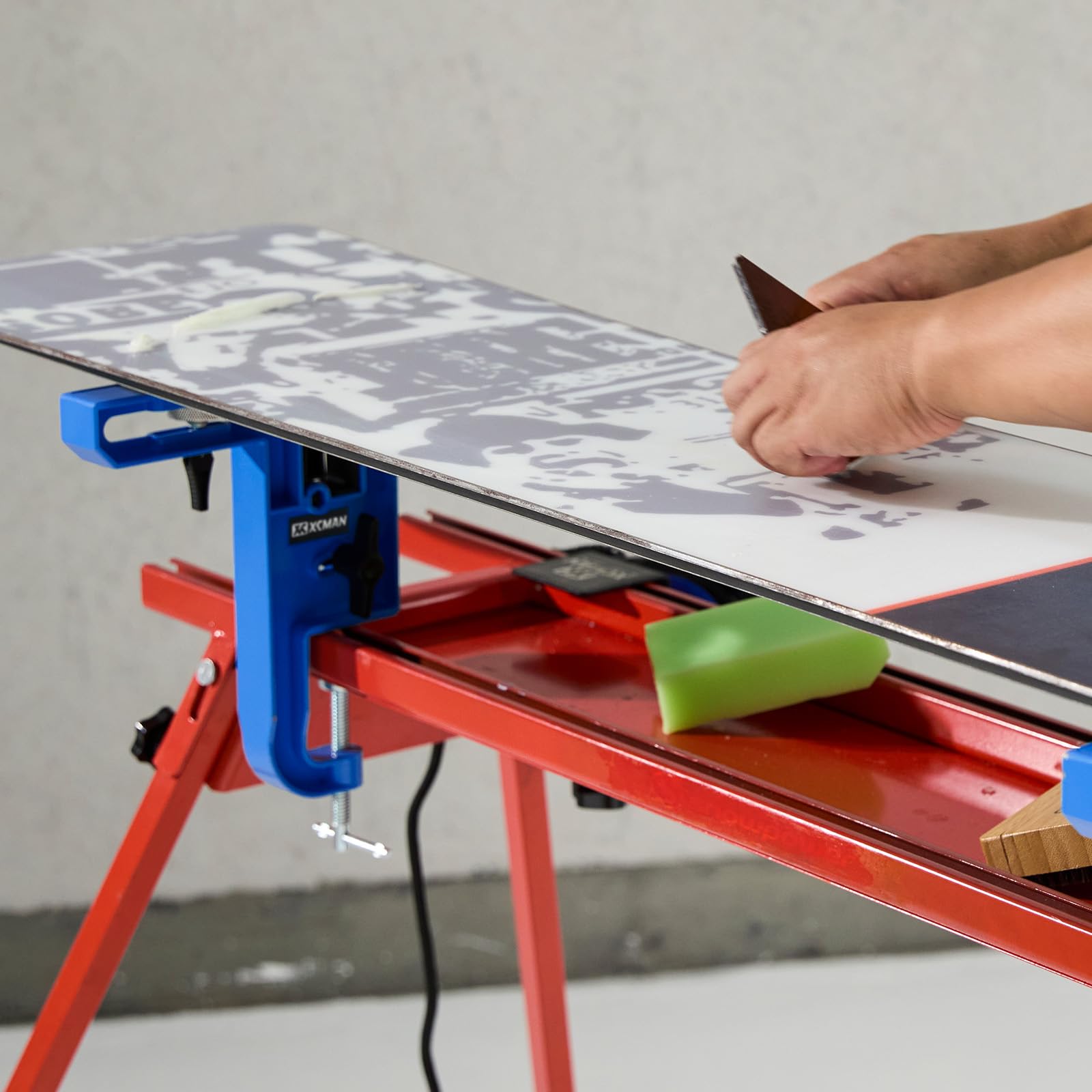 XCMAN Étau de ski et snowboard avec ventouse pour tuning et épilation à la cire durable et stable – Matériau en aluminium 2 pièces