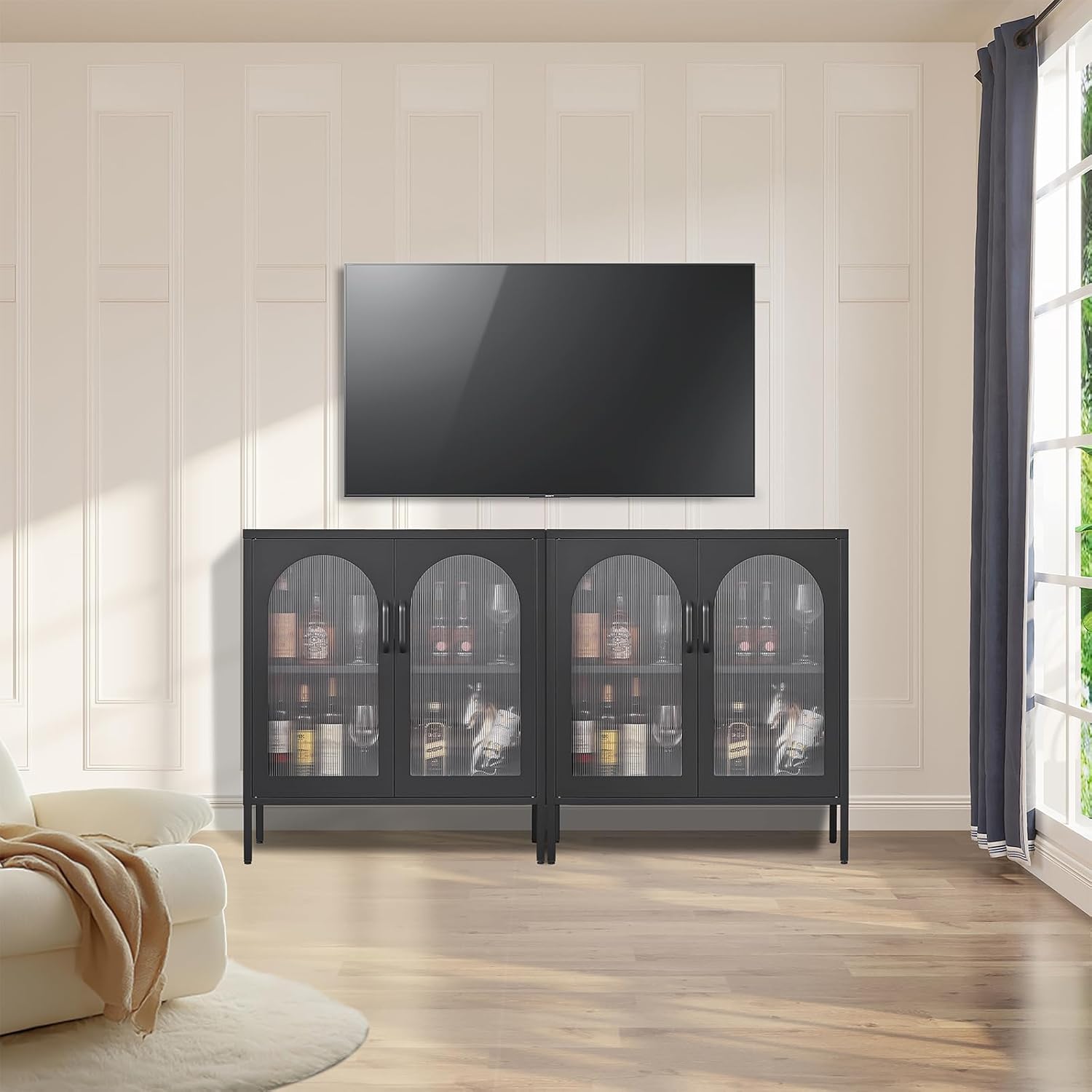 FURSTEL Black Modern Sideboard