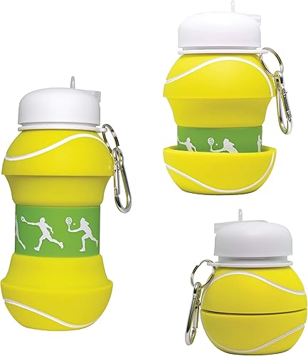 Miniatura 1 de Maccabi Art Clip-On - Botella de agua plegable de silicona sin BPA para niños, 18 onzas, tamaño
