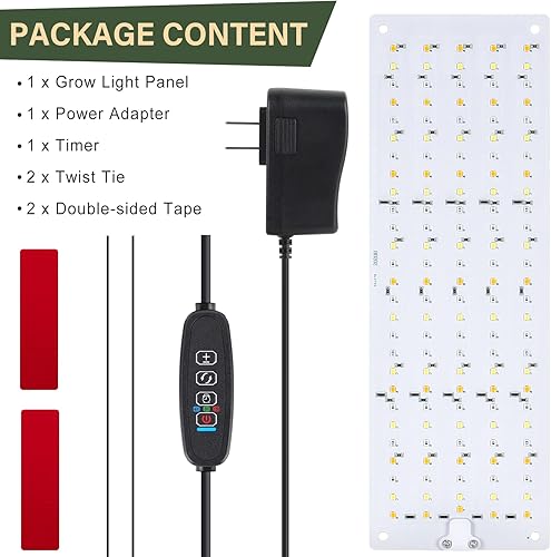 Miniatura 28 de LBW Luz LED de crecimiento, luz de crecimiento de espectro completo con 4 niveles regulables y temporizador de encendido/apagado automático, lámpara