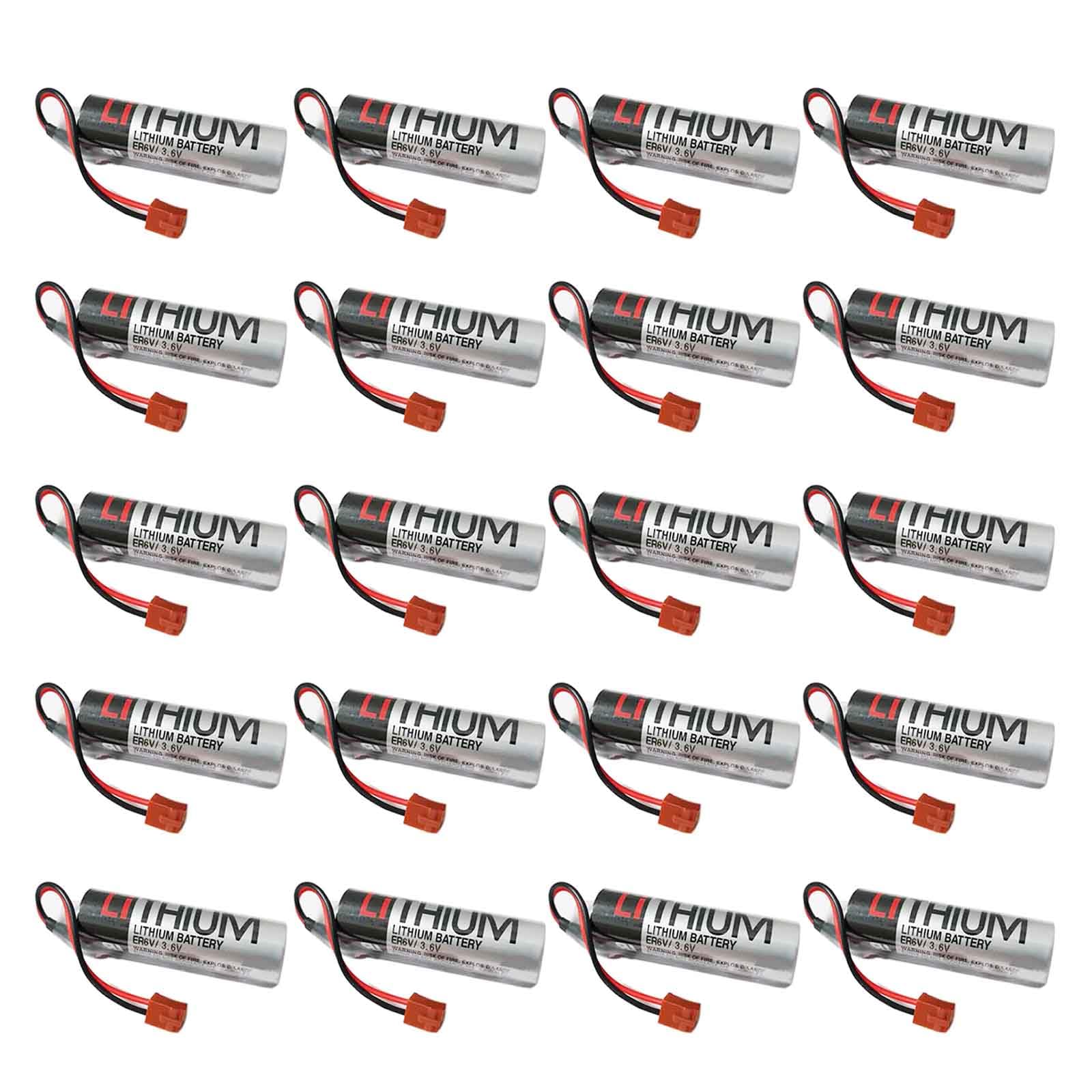 [20 Pack] ER6VCT ER6V/3.6V PLC Battery for Robot OTC, 2000mAh with Small Brown Plug