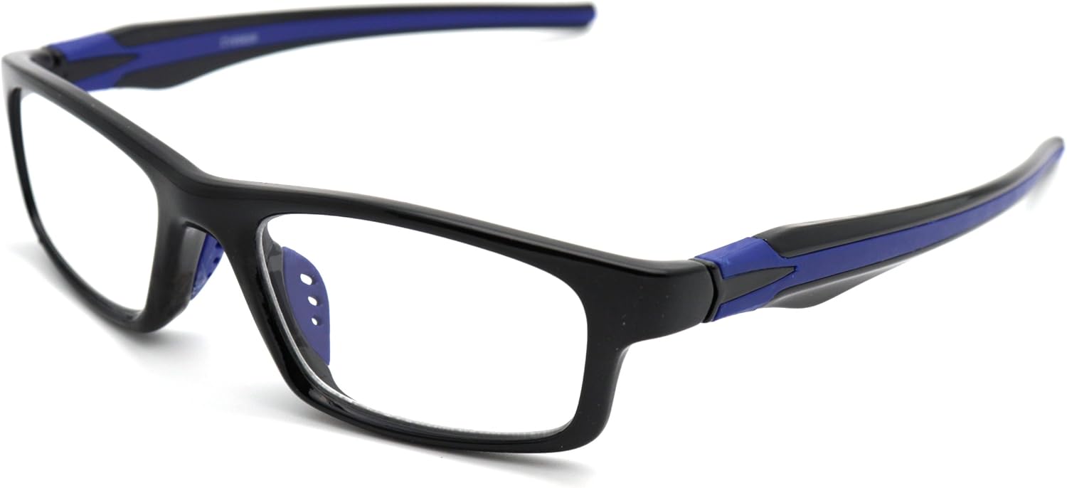 ColorViper Sports Double Injection Readers Flexie Reading Glasses (BLACK BLUE, 1.75)