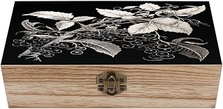 Delicate Fruit Wooden Storage Box Elegant Retro Jewelry Box | Decorative Keepsake Boxes with Hinged Lid Handmade Organizer Boxes for Wedding, Party, Gift, Diy Craft, Home Decor