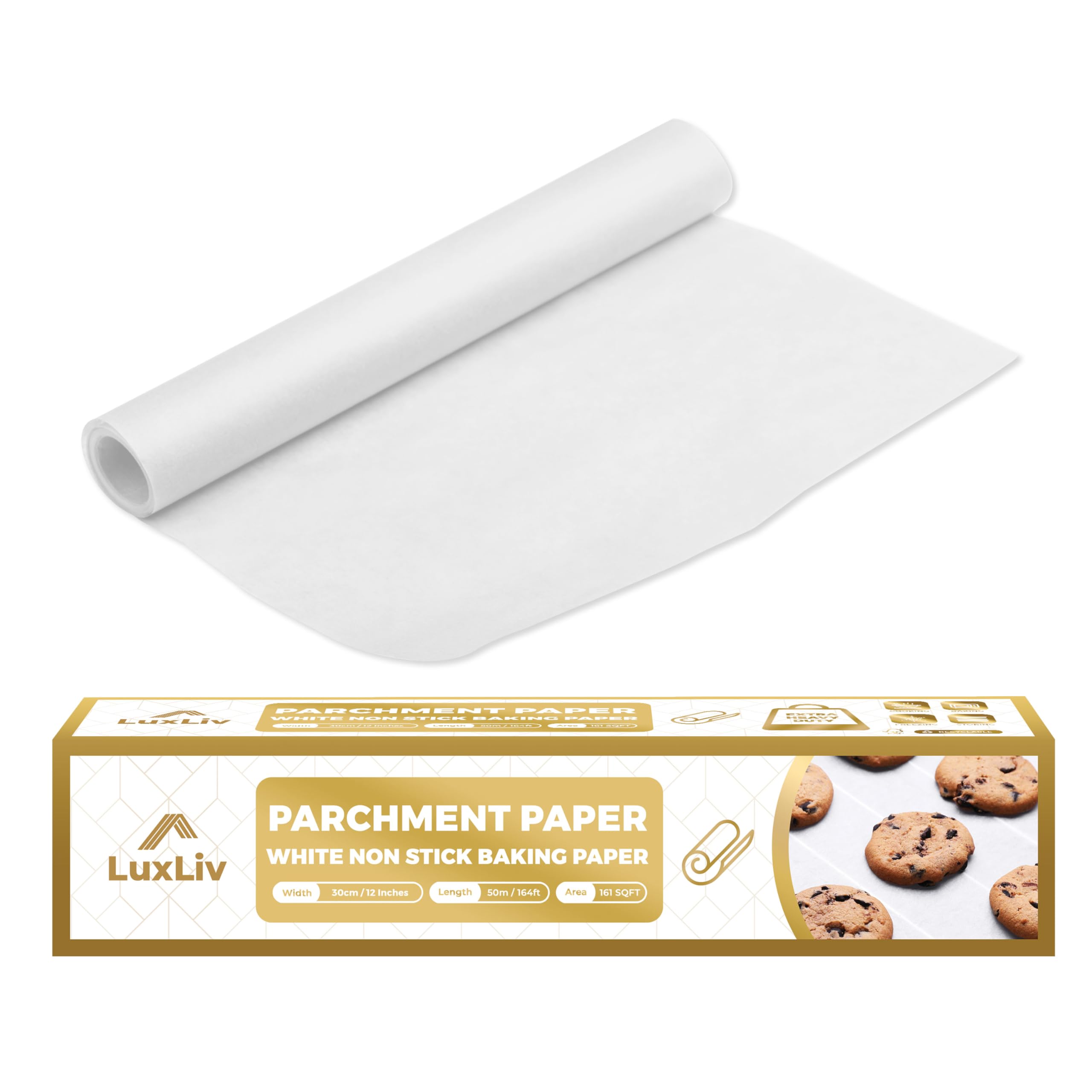 LuxLiv White Parchment Paper Roll