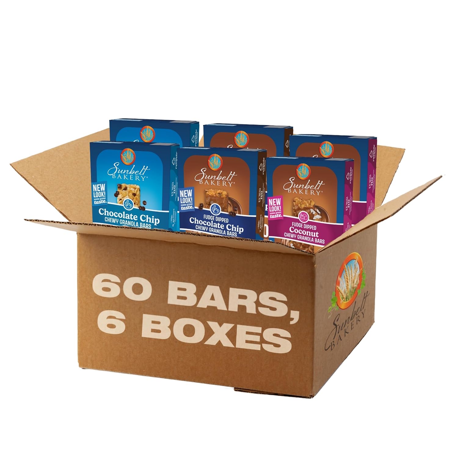 Sunbelt Bakery Chocolate Lovers Pack, 3 Flavor Chewy Granola Bar Variety Pack, 60 Piece Assortment