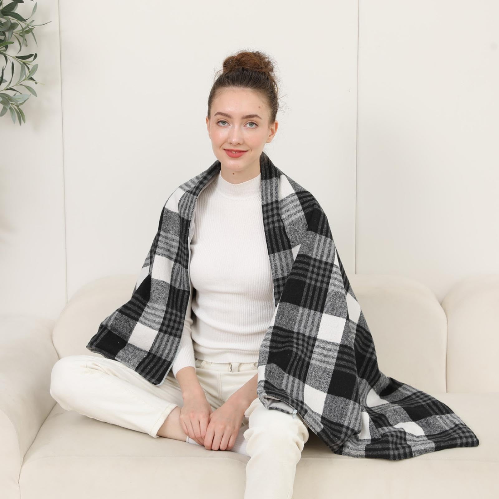 Coperta Riscaldabile Indossabile Portatile Plaid Elettrico con Tasca e