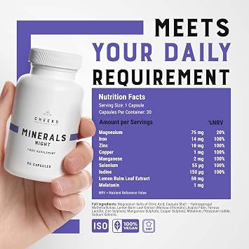 CHEERS-Vitamins Day & Minerals Night,30 Days Supply with 12Vitamins for Men & Women, Complete Multivitamins and Minerals, Health-Support Duo with Magnesium Supplements Plus Iron, Zinc and More