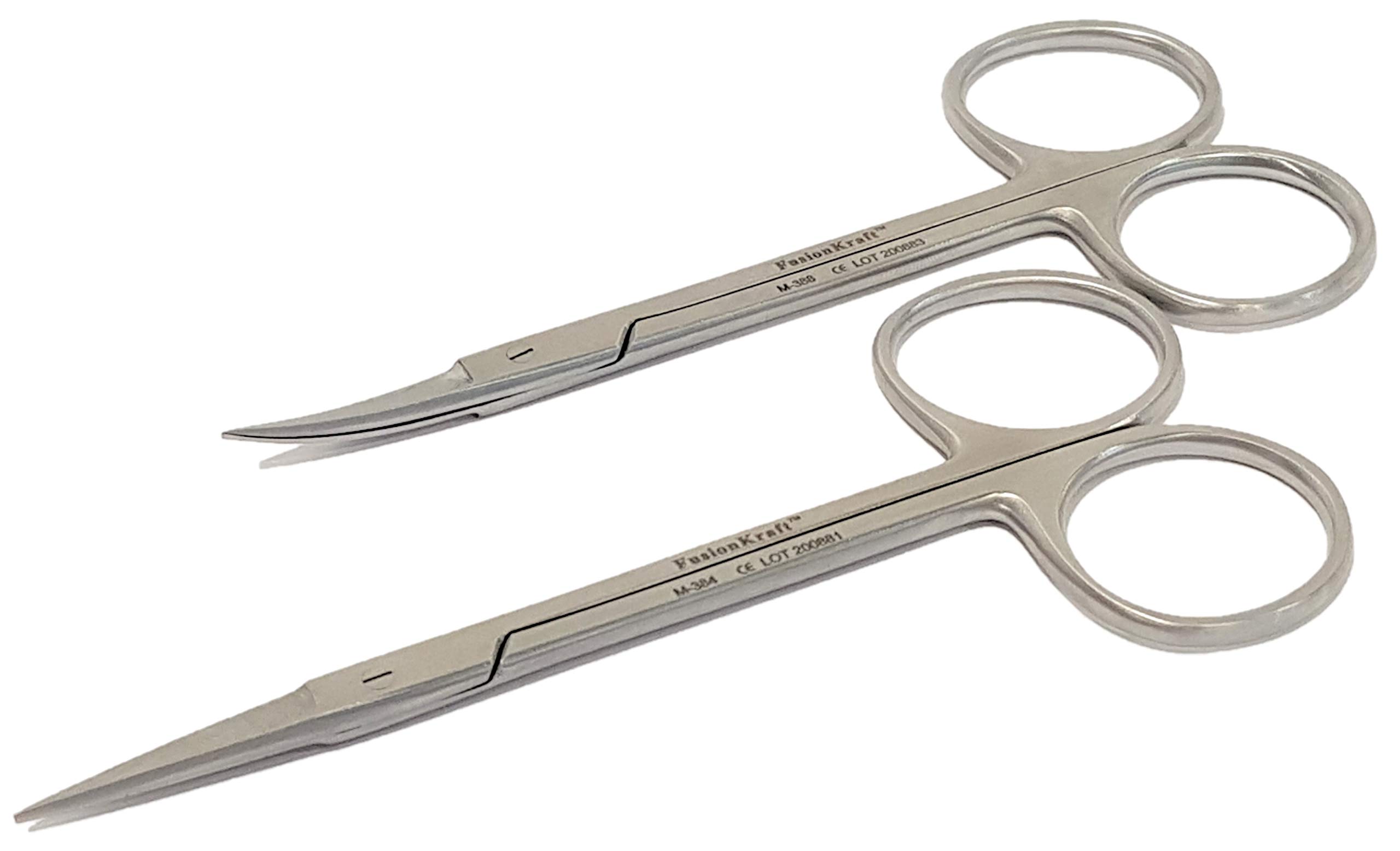 FusionKraft Iris Scissors, Straight & Curved Blades, Sharp Pointed Tips, 5" (One Pc Each) (B08W9KS318) Amazon Price History, Amazon Price Tracker