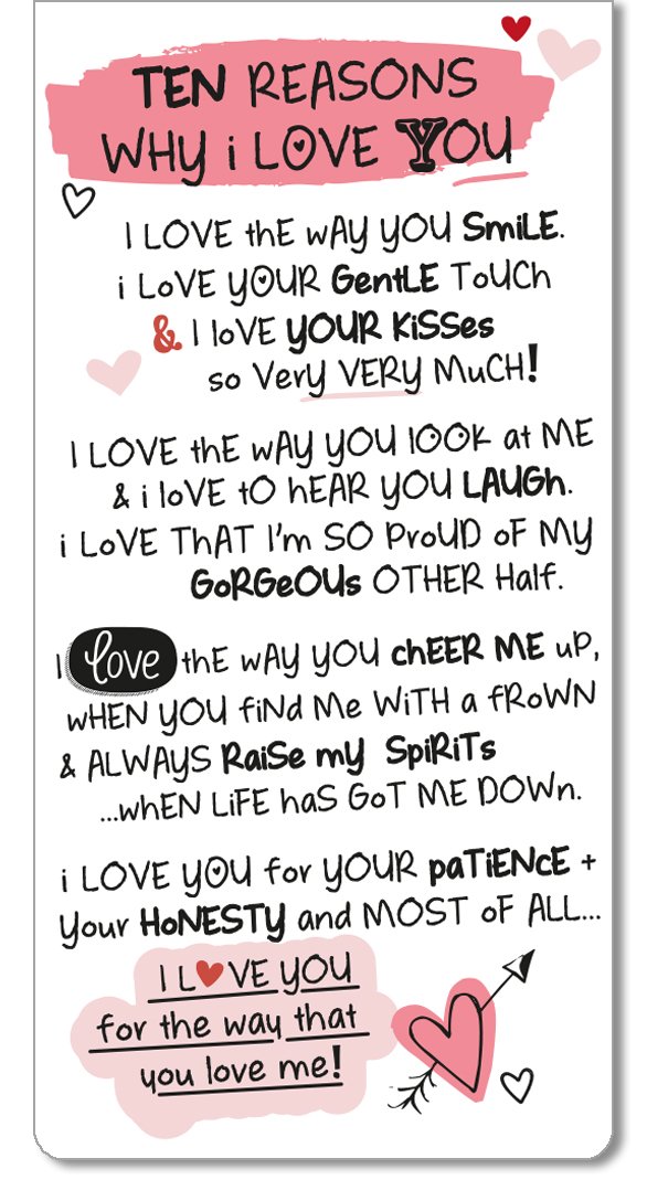 Inspired Words Magnetic Bookmark - Ten Reasons Why I Love You