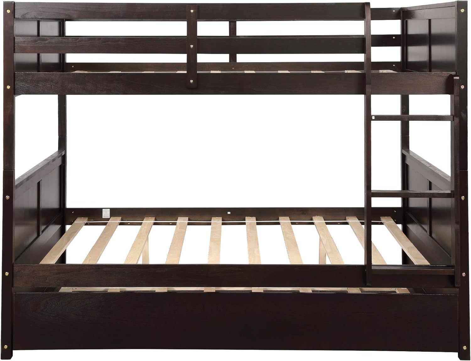 Harper & Bright Designs Full Over Full Bunk Bed for Kids Teens, Detachable Wood Full Bunk Bed Frame with Twin Trundle