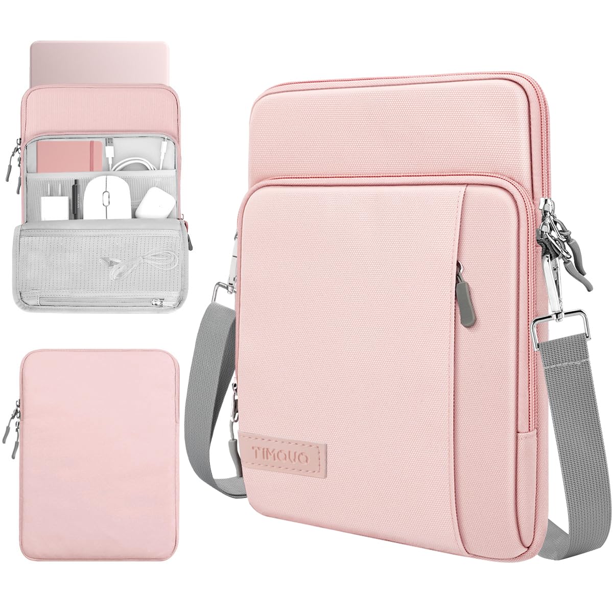 TiMOVO Laptop Sleeve Bag for MacBook Neo 13 inch 2026 Model A3404 with A18 Pro Chip, Carrying Case with Shoulder Strap, Pink Pink 13.3-14 inch