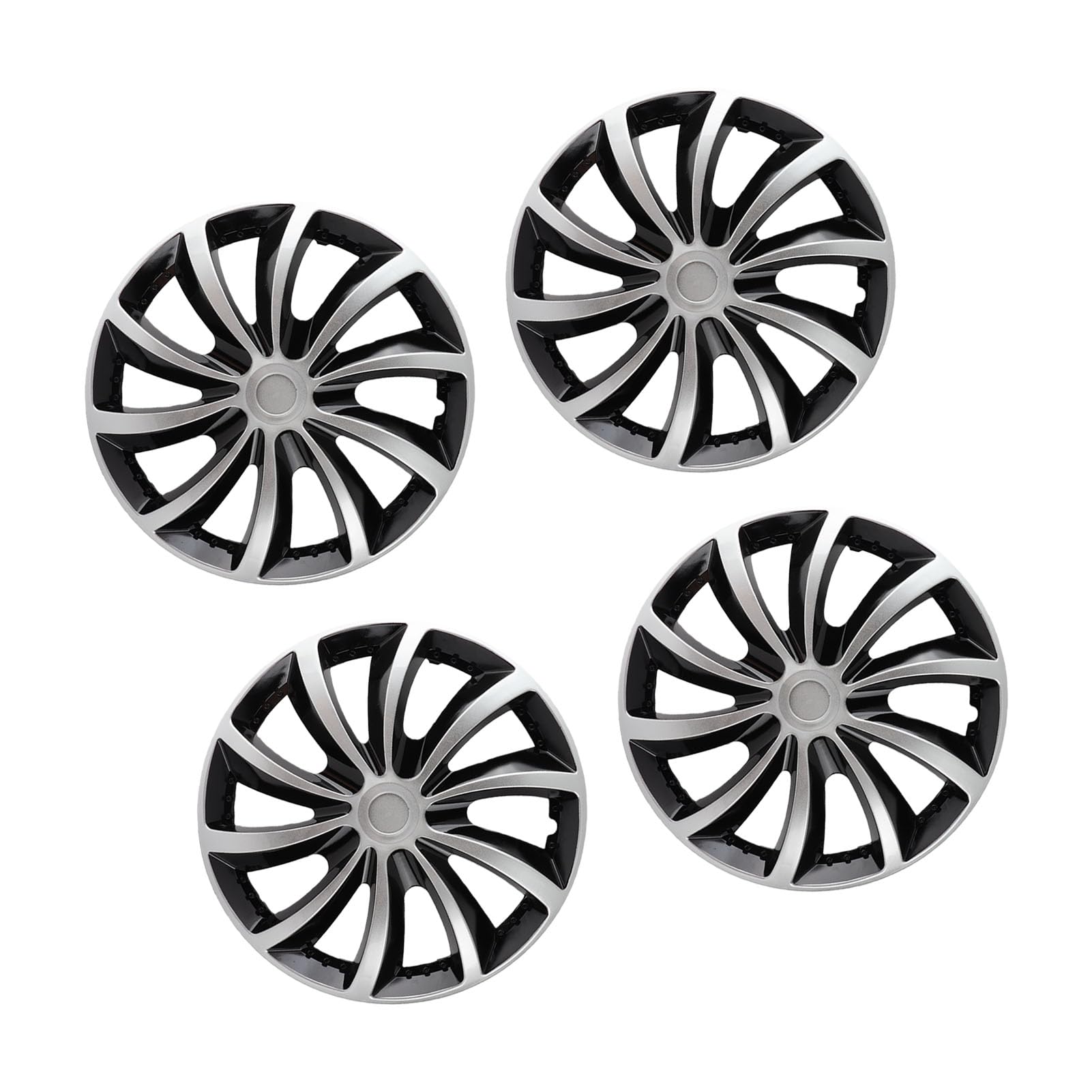 Bewinner 4 Pièces 14 Pouces Enjoliveurs Universels Acier Roues Noir