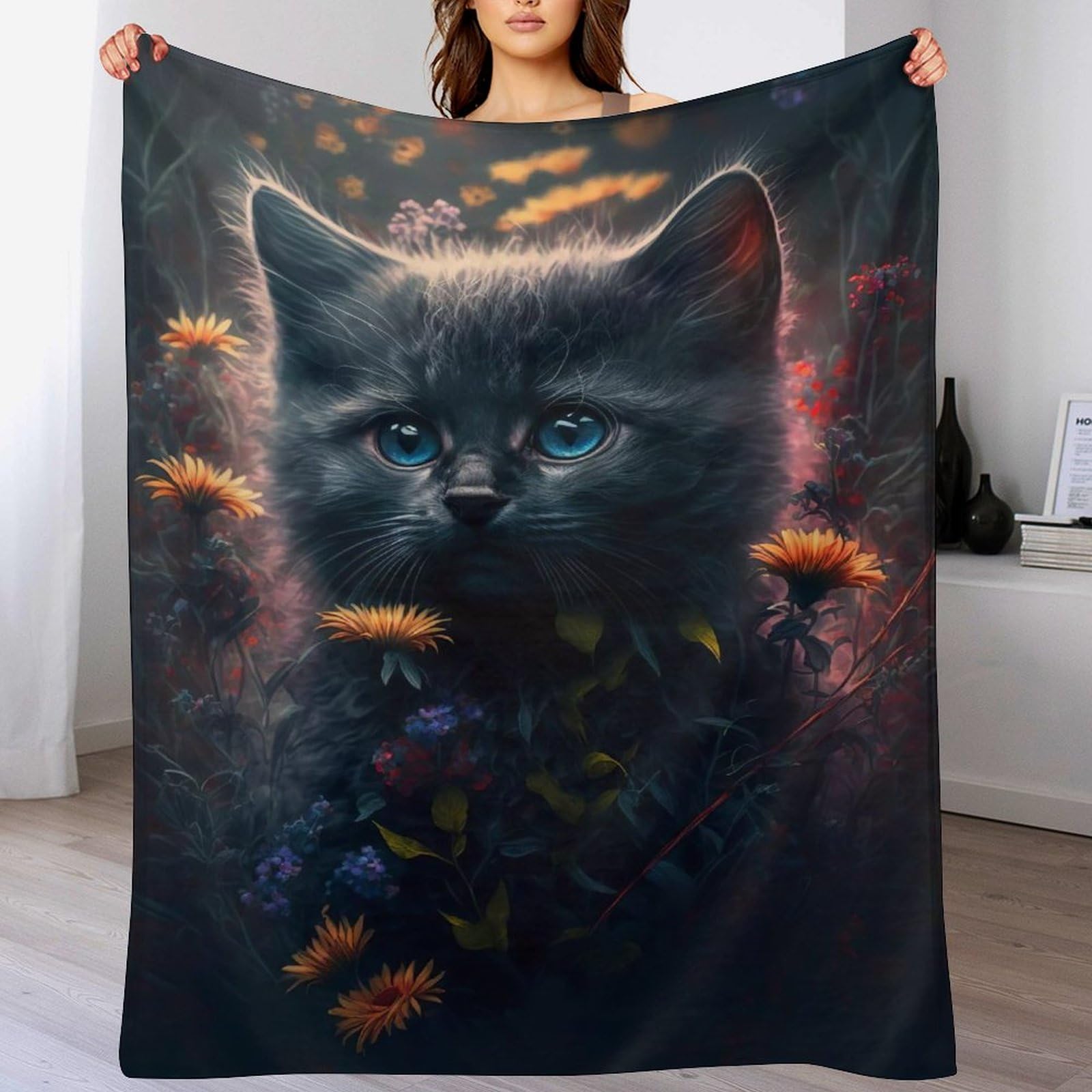 Couverture chat flannel 3D, le cadeau idéal pour le lit