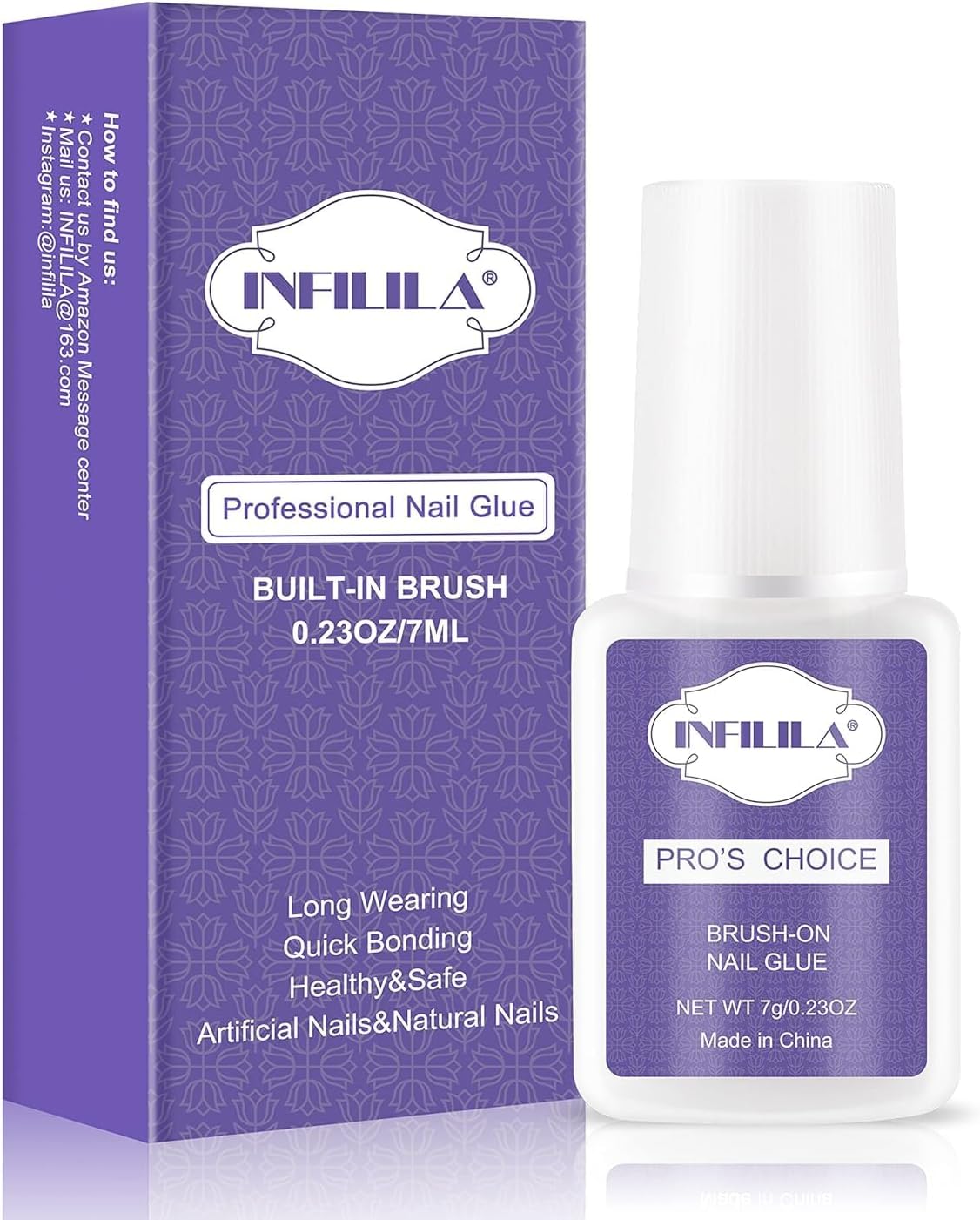 INFILILA Nail Tip Glue Adhesive Super Bond for Acrylic Fake Nail Tips Tip Nails Acrylic Glue for Nails Tips Make Up Professional Nail Glue Long Lasting 7ml …