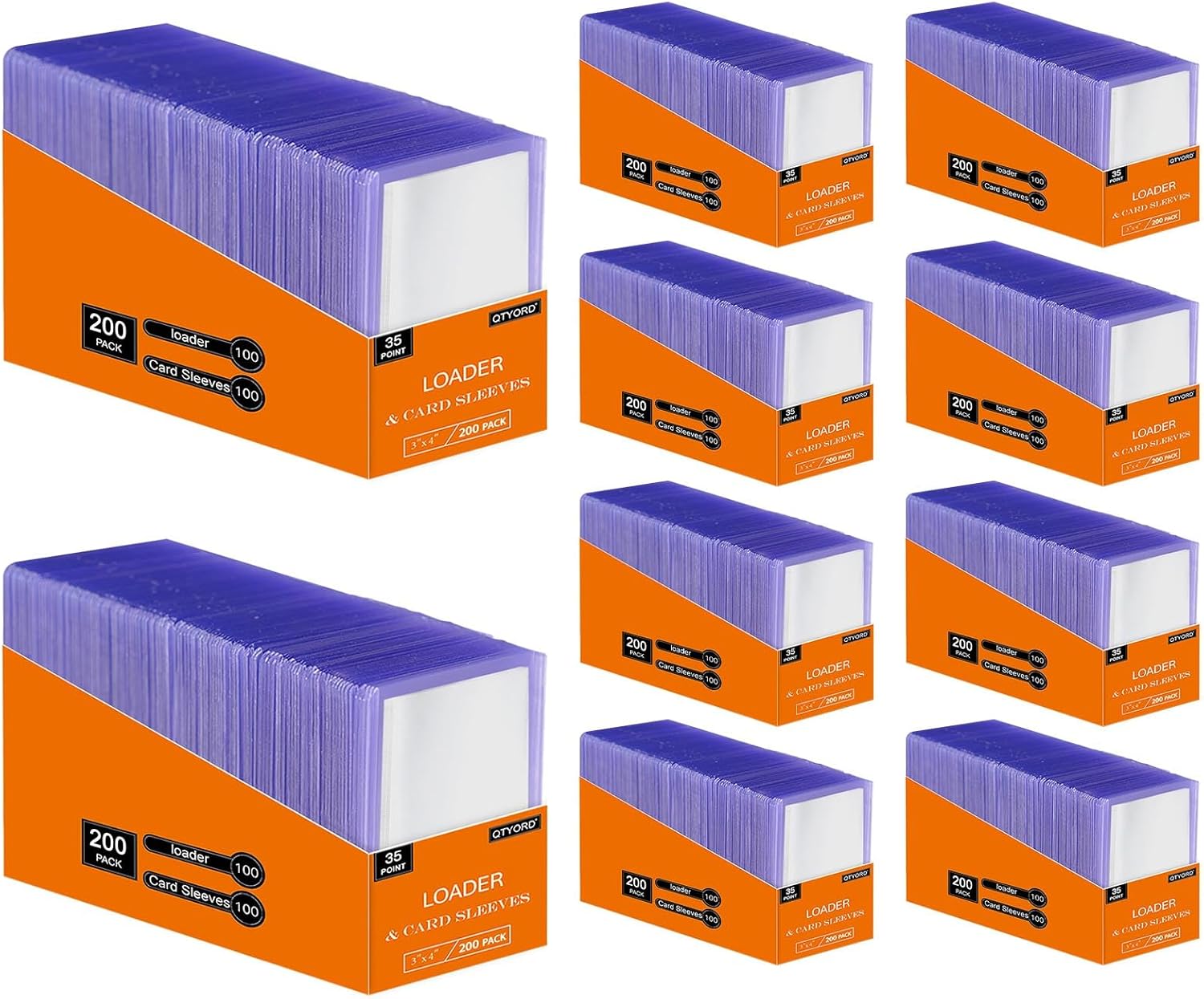 2000Pcs Clear Loaders for Cards (1000Pcs Hard Plastic Card Holders & 1000Pcs Card Sleeves) 3" x 4" loaders, Card Protector Sleeves for Baseball Cards, Standard Trading Cards