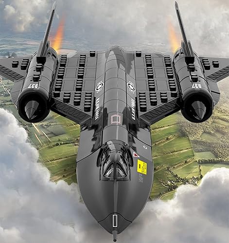 Miniatura 2 de SR-71 Avión de reconocimiento de la Fuerza Aérea de los Estados Unidos, juguetes de construcción de aviones WW2, juego de bloques de construcción de