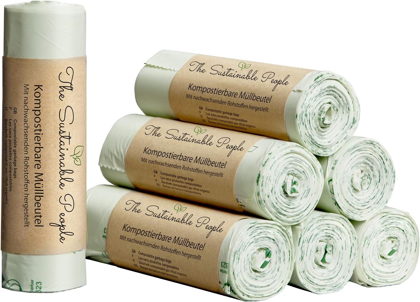 TSP Home Compostable Kitchen Caddy Bin Liners, 70 Food Waste Bags, 20 Litres - suitable for garden composting - 100% Compostable and Biodegradable - certified according to OK Compost HOME and EN 13432