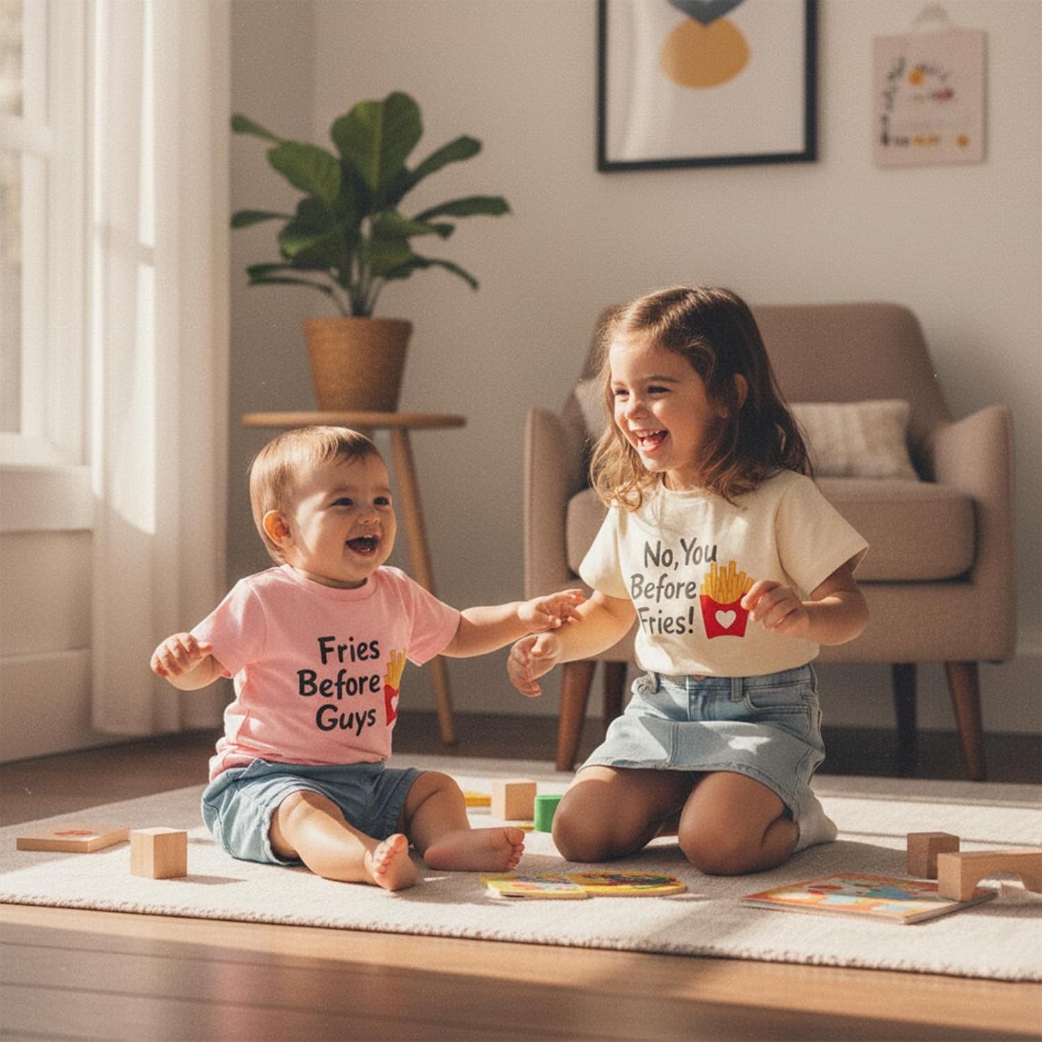 Fries Before Guys Girls Shirt Toddler Baby Girl Valentines Day Outfit French Fries Short Sleeve T-Shirt Tee Tops - Image 4