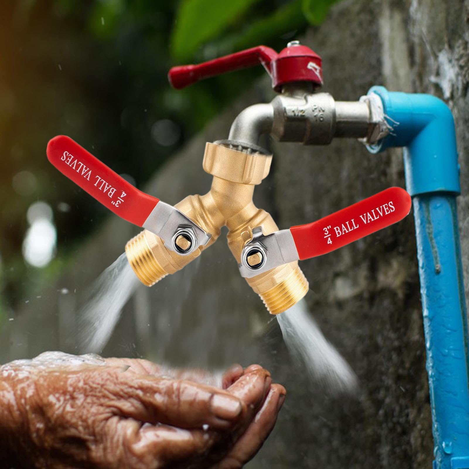 Splitter Per Tubo Da Irrigazione - Valvola In Robusto, Accessorio Per Irrigazione Filettatura GHT 3/4", Affidabile Separatore Di Rubinetto Bidirezionale, Strumento Di Distribuzione Acqua