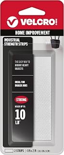 VELCRO Brand Industrial Fasteners Stick-On Adhesive | Professional Grade Heavy Duty Strength Holds up to 10 lbs on Smooth Surfaces | Indoor Outdoor Use, 4in x 2in (2pk), Strips, 2 Sets, 90200