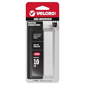 VELCRO Brand Industrial Strength Strips, 4 x 2 in, White, 2 Sets