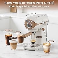Vista 8 de Espresso Machine 20 Bar, Compact Coffee Maker with Milk Frother Steam Wand Professional Espresso Coffee Machine with Removable Water Tank, Latte