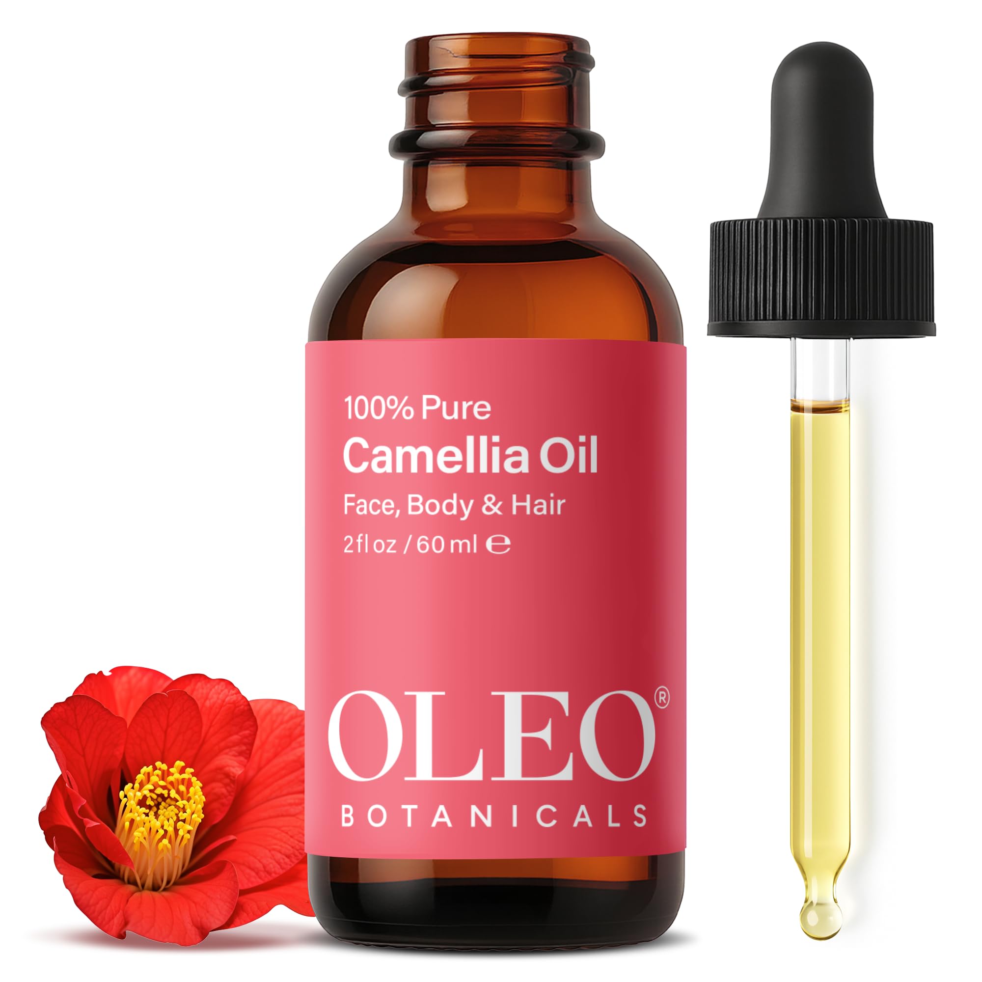 100% Pure Japanese Camellia Seed Oil - Authentic Tsubaki Oil - Japonica - Cold Pressed, Unrefined - Nourish, Moisturize with Natural Antioxidants, Hair and Skin - Rich in Vitamin E - 60ml