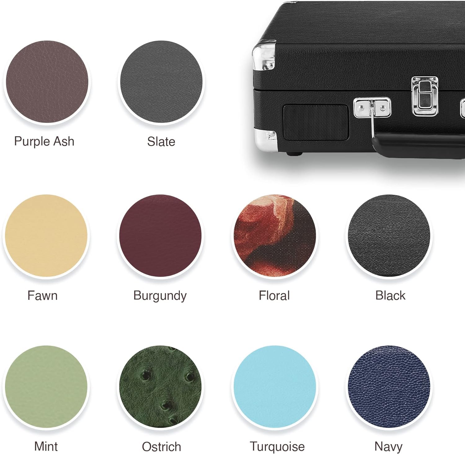 Crosley Cruiser Plus - Giradischi portatile Bluetooth, lettore vinile valigia a 3 velocità, giradischi per la casa per dischi in vinile, altoparlanti stereo integrati, ricevitore Bluetooth, ingresso