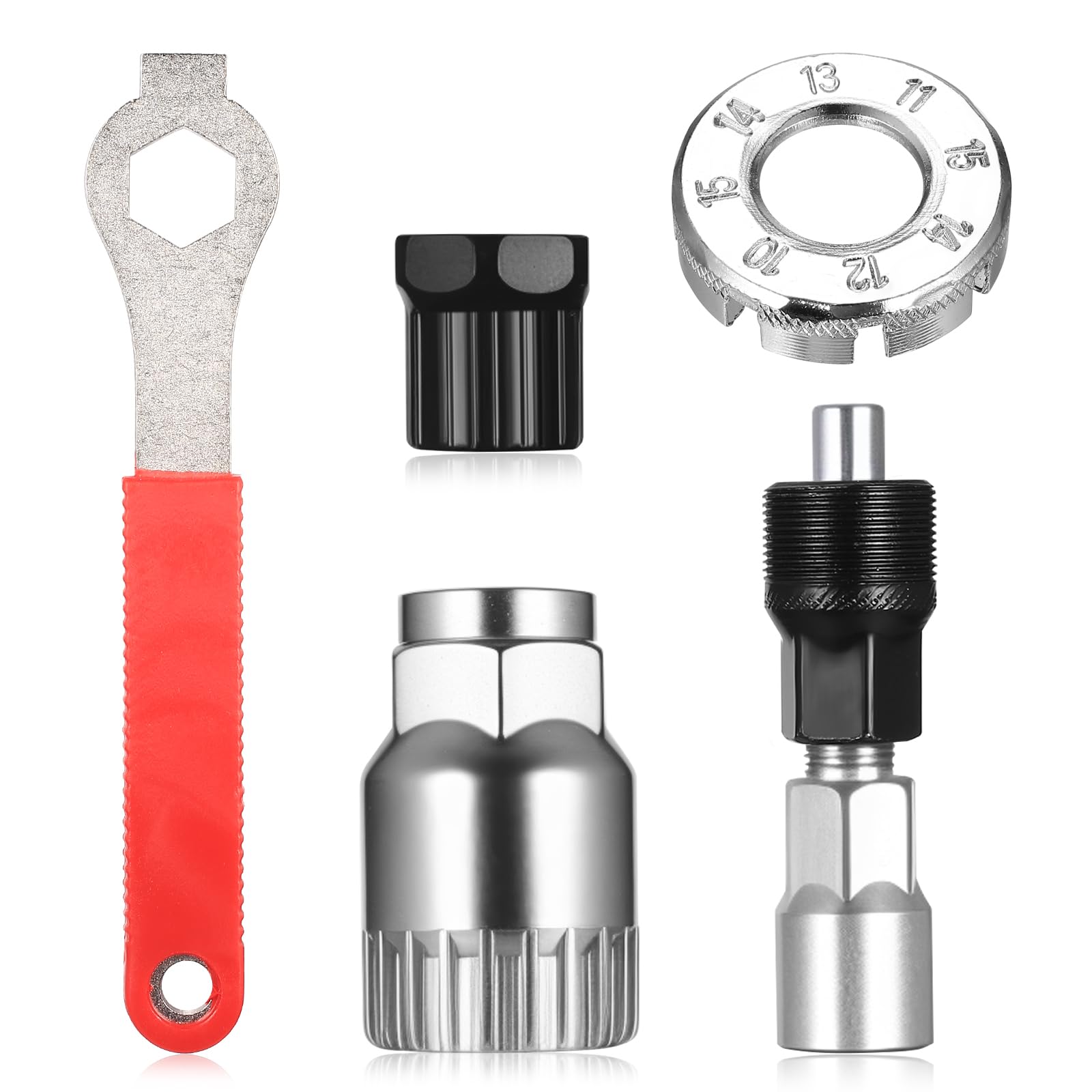 YiLUXmyyxgs 5 PcsCrank Extractor Puller, Bike Crank Removal Tool, Bike Crank & Bottom Bracket Removal ToolCrank Puller Tools, 16mm Bicycle Crankset Wrench Spanner, Bbike Tool Kit for Mountain Bicycle