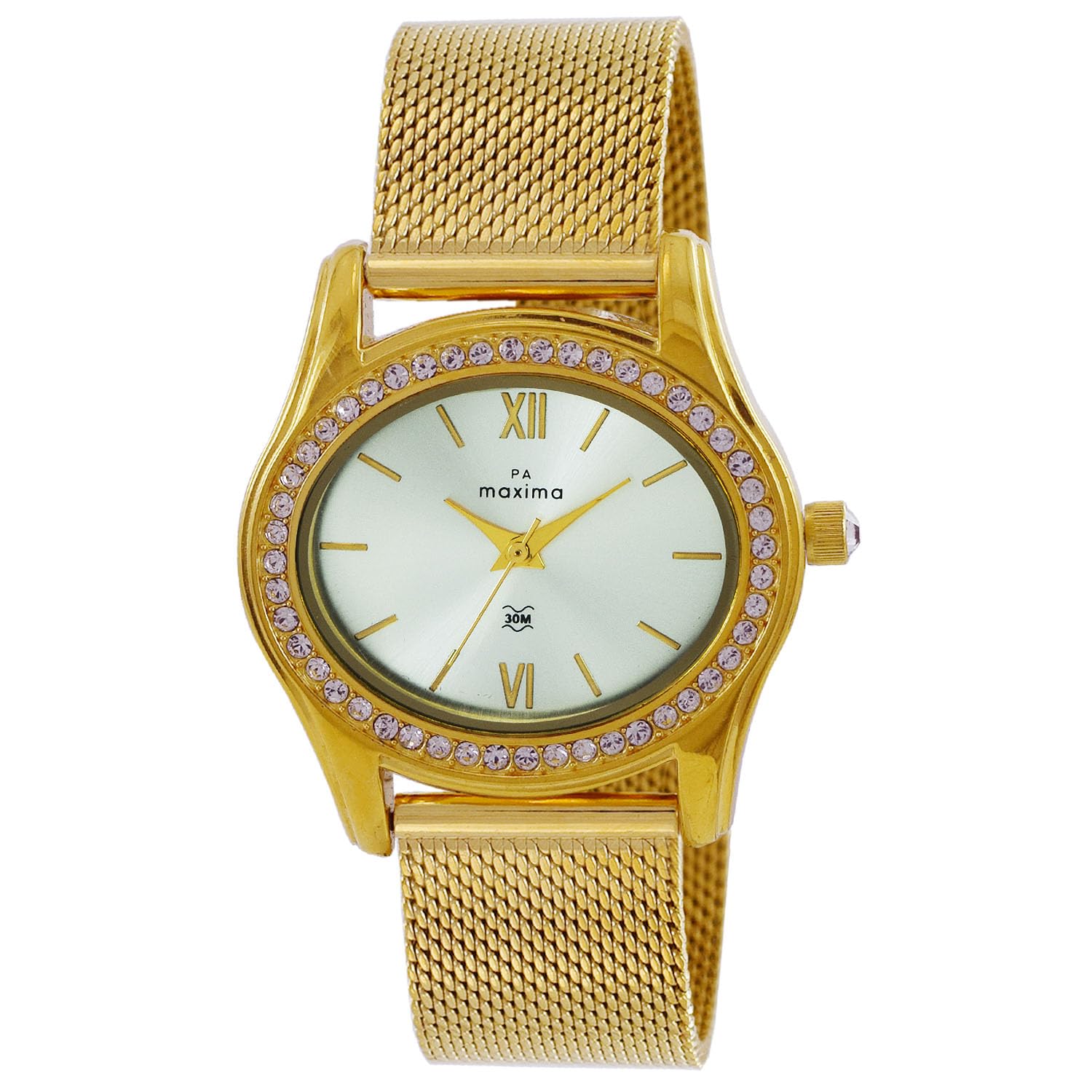 Maxima Stainless Steel Women Gold Ladies Analogue Watch 58780Cmly, Silver Dial, Gold Band (B0CTKF9NKH) Amazon Price History, Amazon Price Tracker