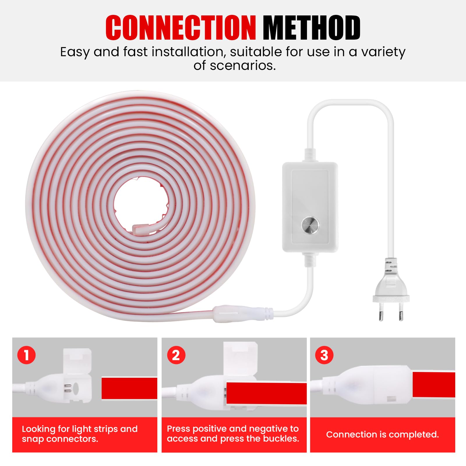 LED Band 20M Wasserdicht IP65 Warmweiß Selbstklebend 240LEDs/m Superhell Flexible FCOB LED Strip AC230V