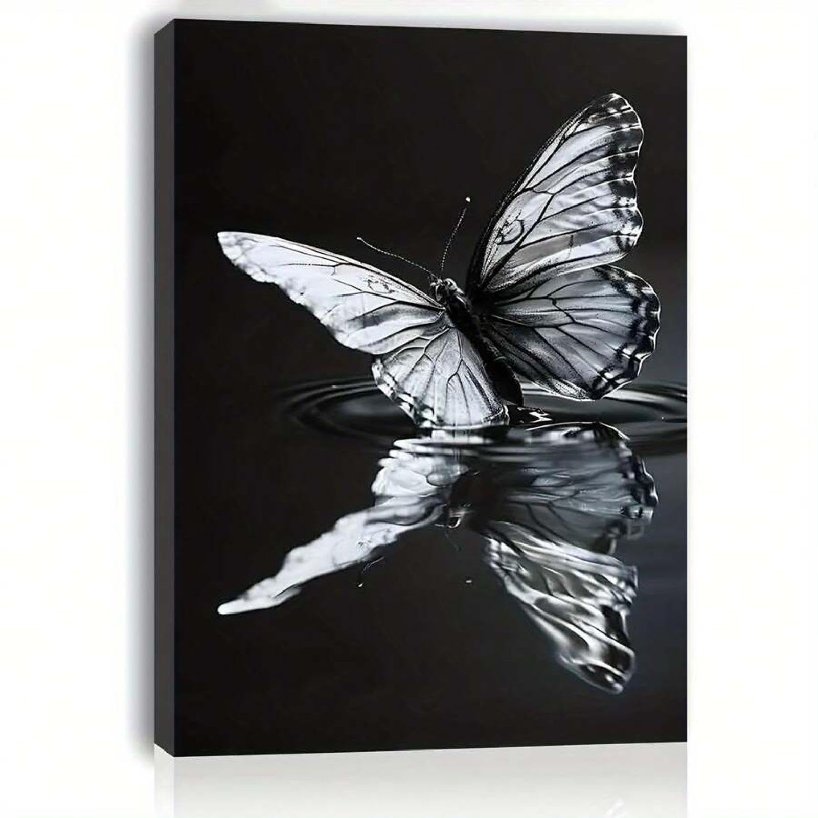 Impression zen papillon noir et blanc salon 60x80 - 8
