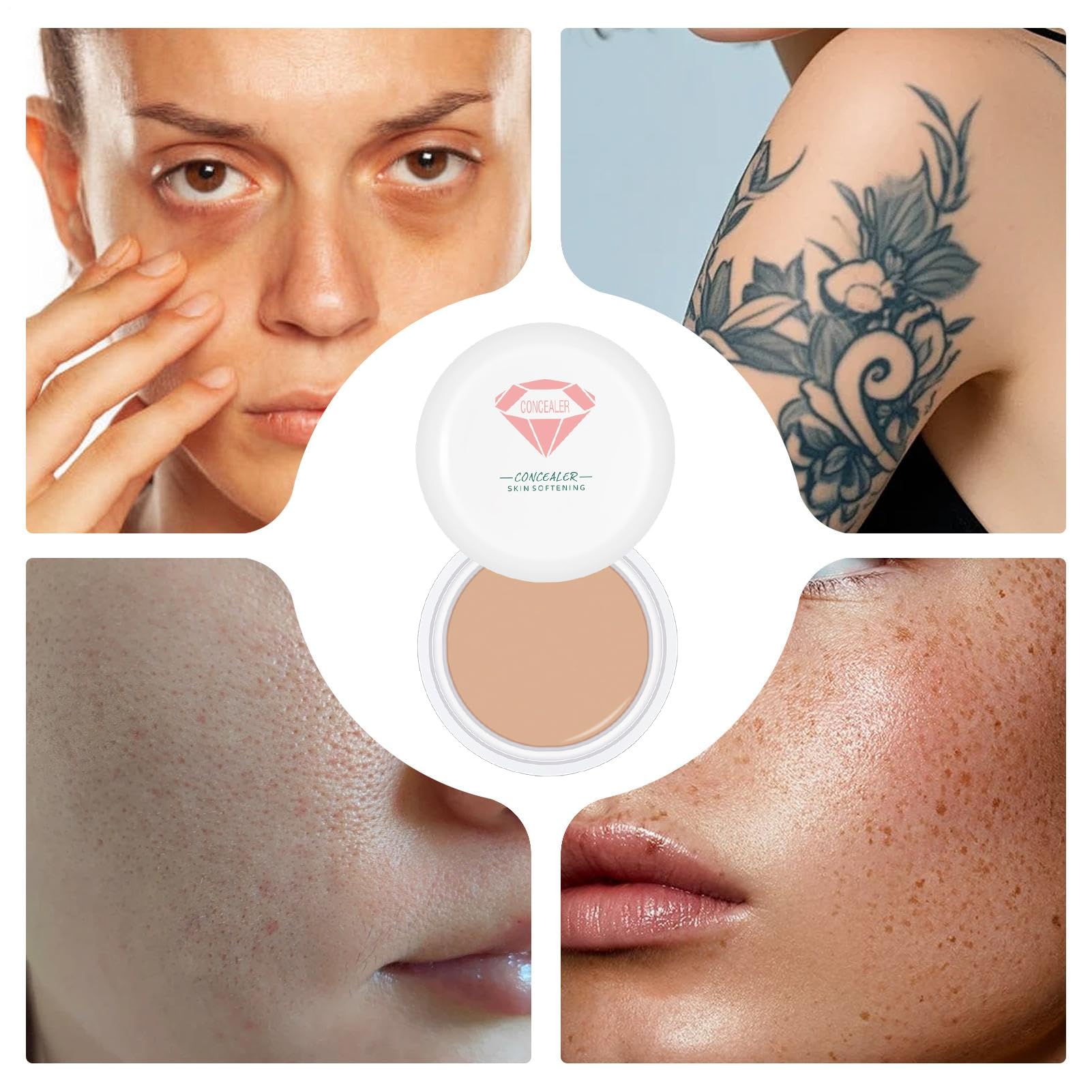 Full Coverage Concealer 15 g Deckende Make-up Creme für das Gesicht | feuchtigkeitsspendender Concealer Primer für Gym, Reisen, Outdoor, tägliche Nutzung, Party, Treffen, Urlaub, Hochzeit und